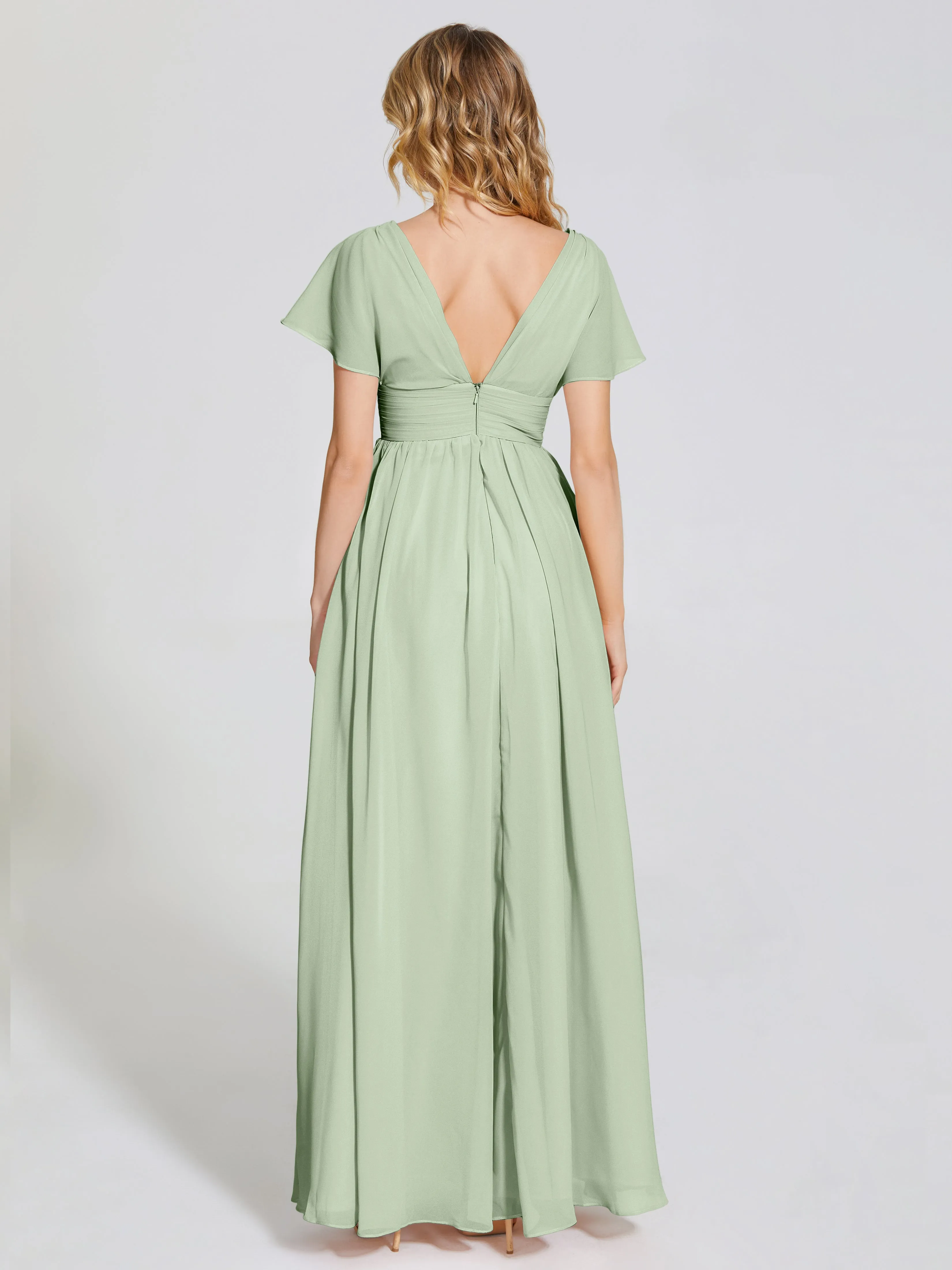 Malia Flowy Cap Sleeves Bridesmaid Dresses With Pockets