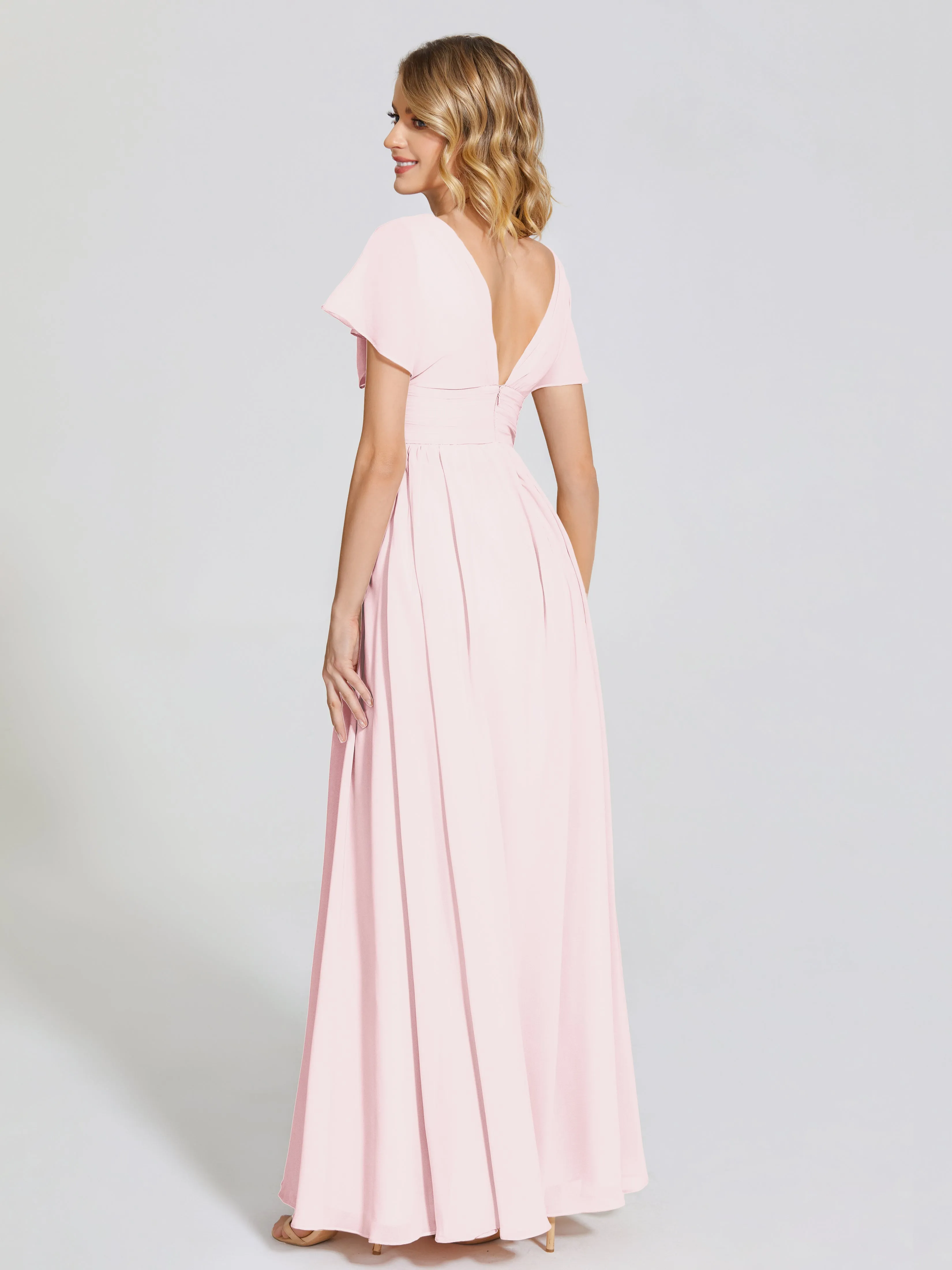 Malia Flowy Cap Sleeves Bridesmaid Dresses With Pockets