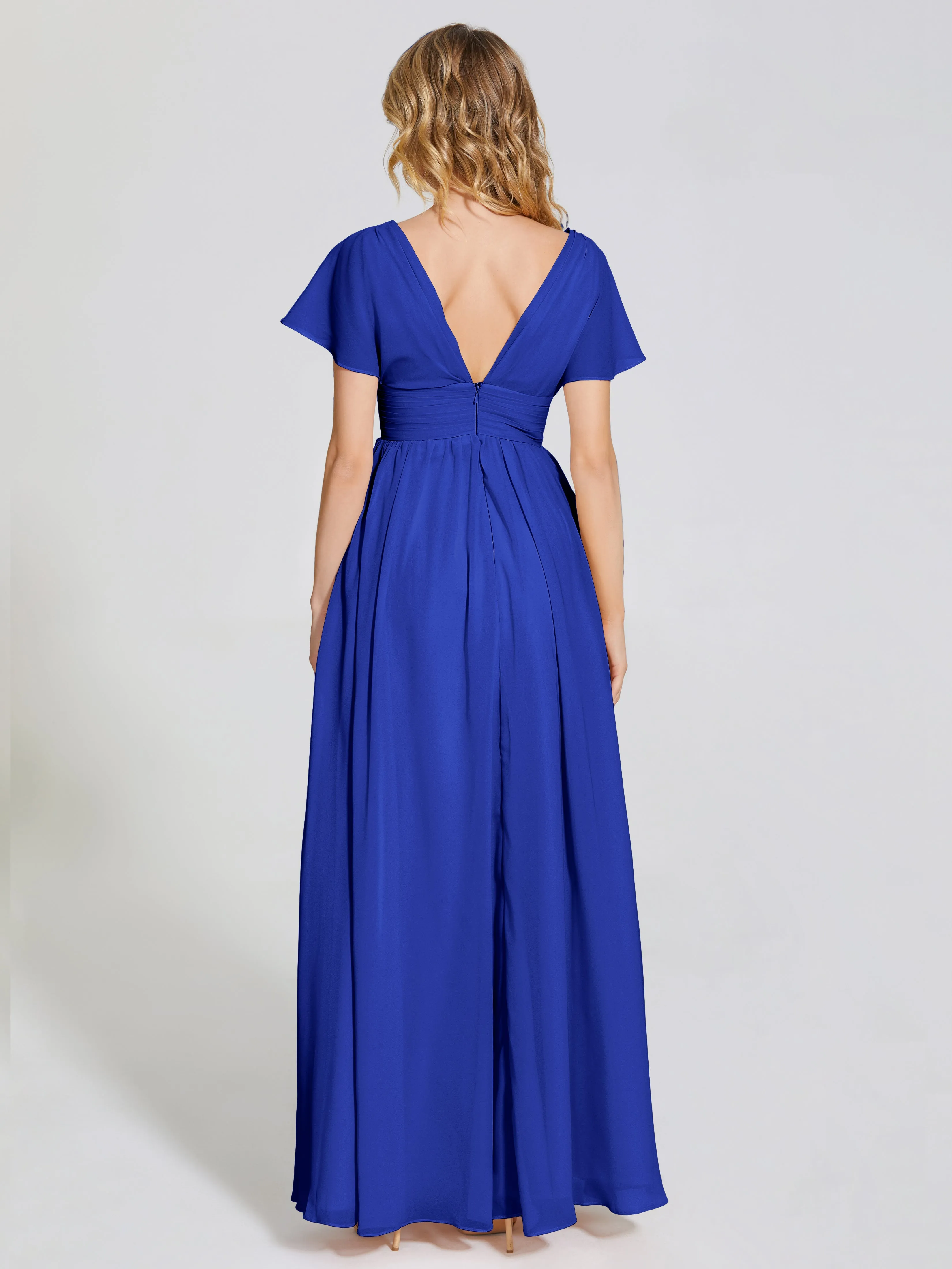 Malia Flowy Cap Sleeves Bridesmaid Dresses With Pockets