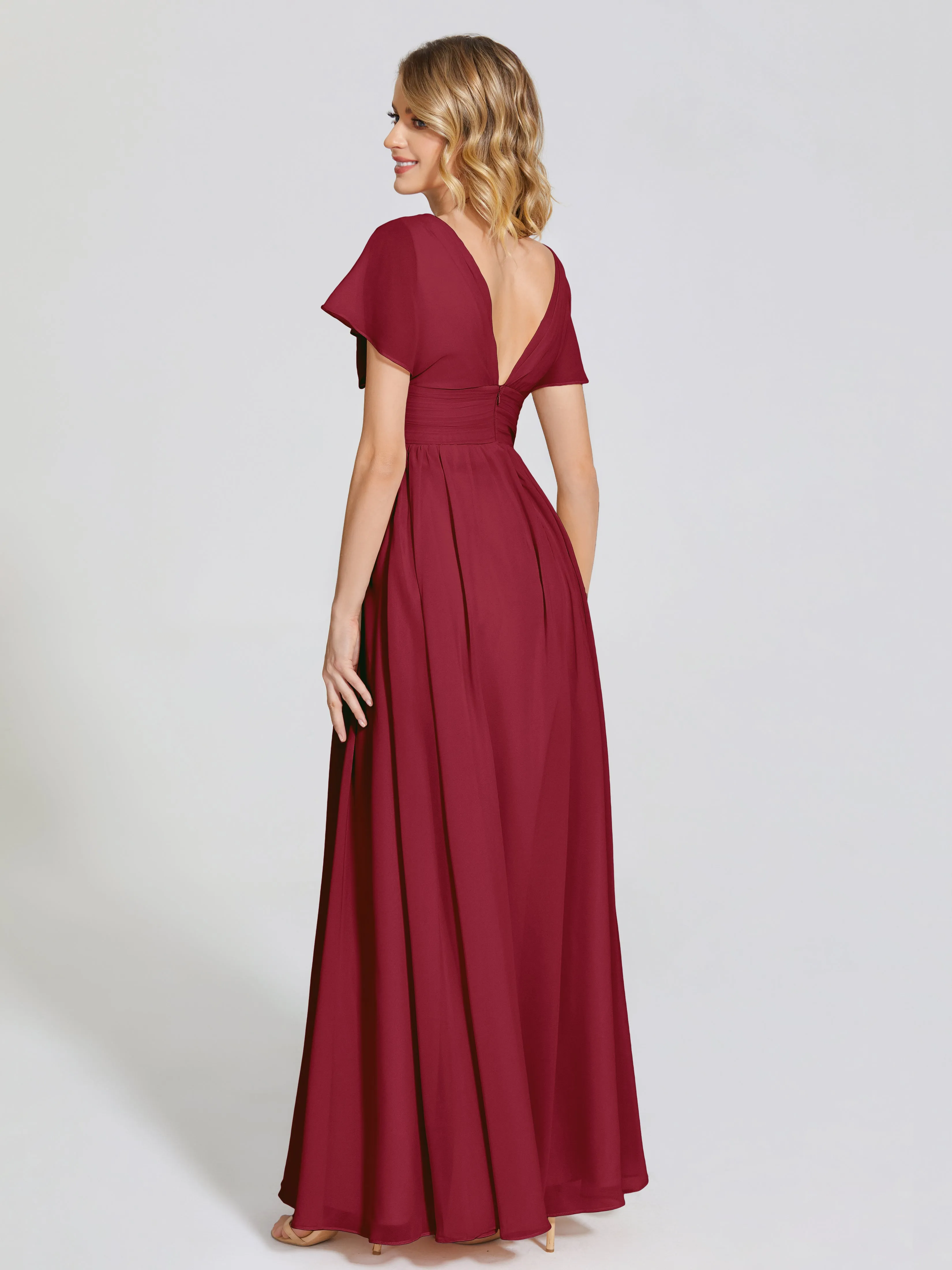 Malia Flowy Cap Sleeves Bridesmaid Dresses With Pockets