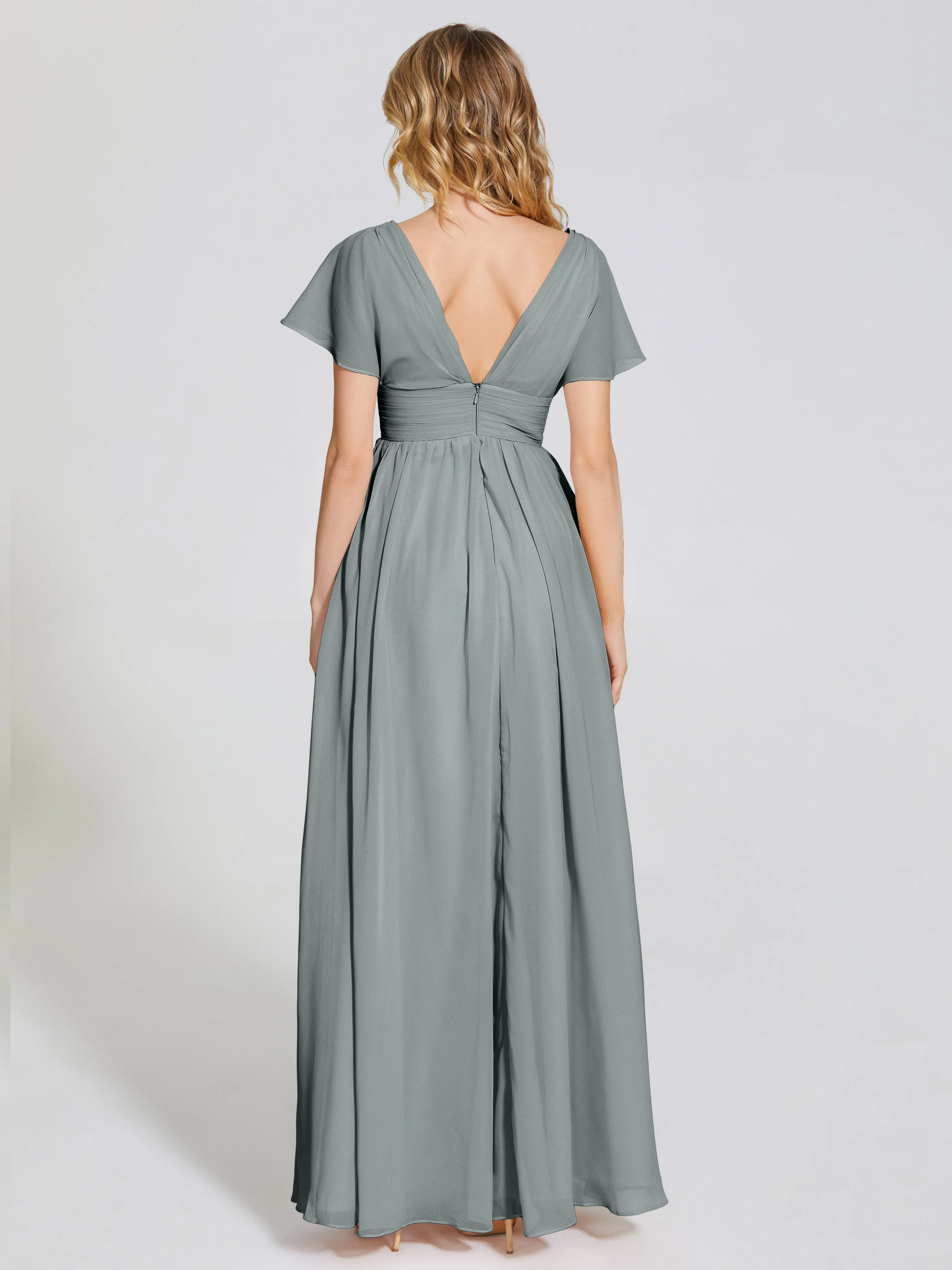 Malia Flowy Cap Sleeves Bridesmaid Dresses With Pockets