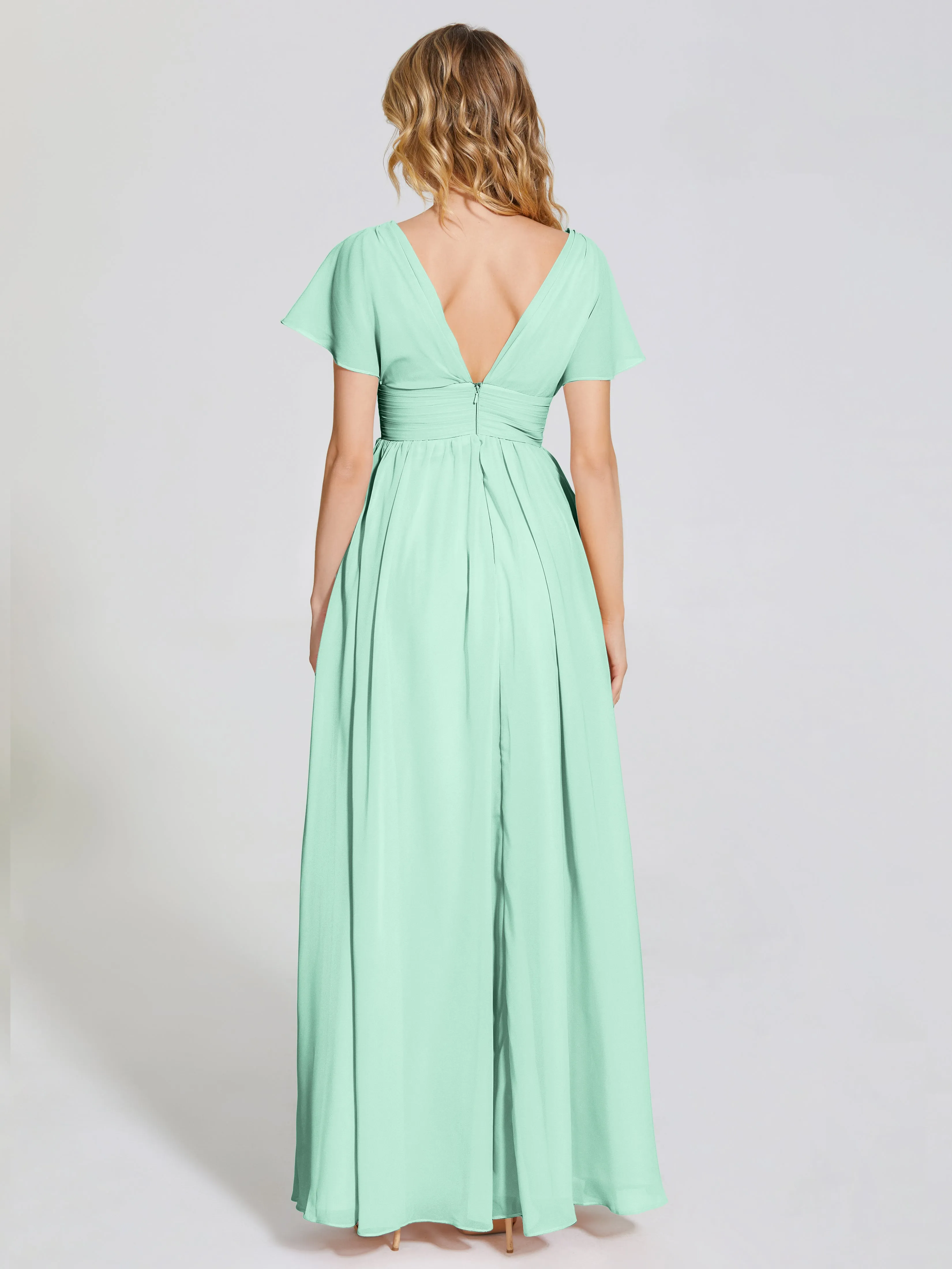 Malia Flowy Cap Sleeves Bridesmaid Dresses With Pockets