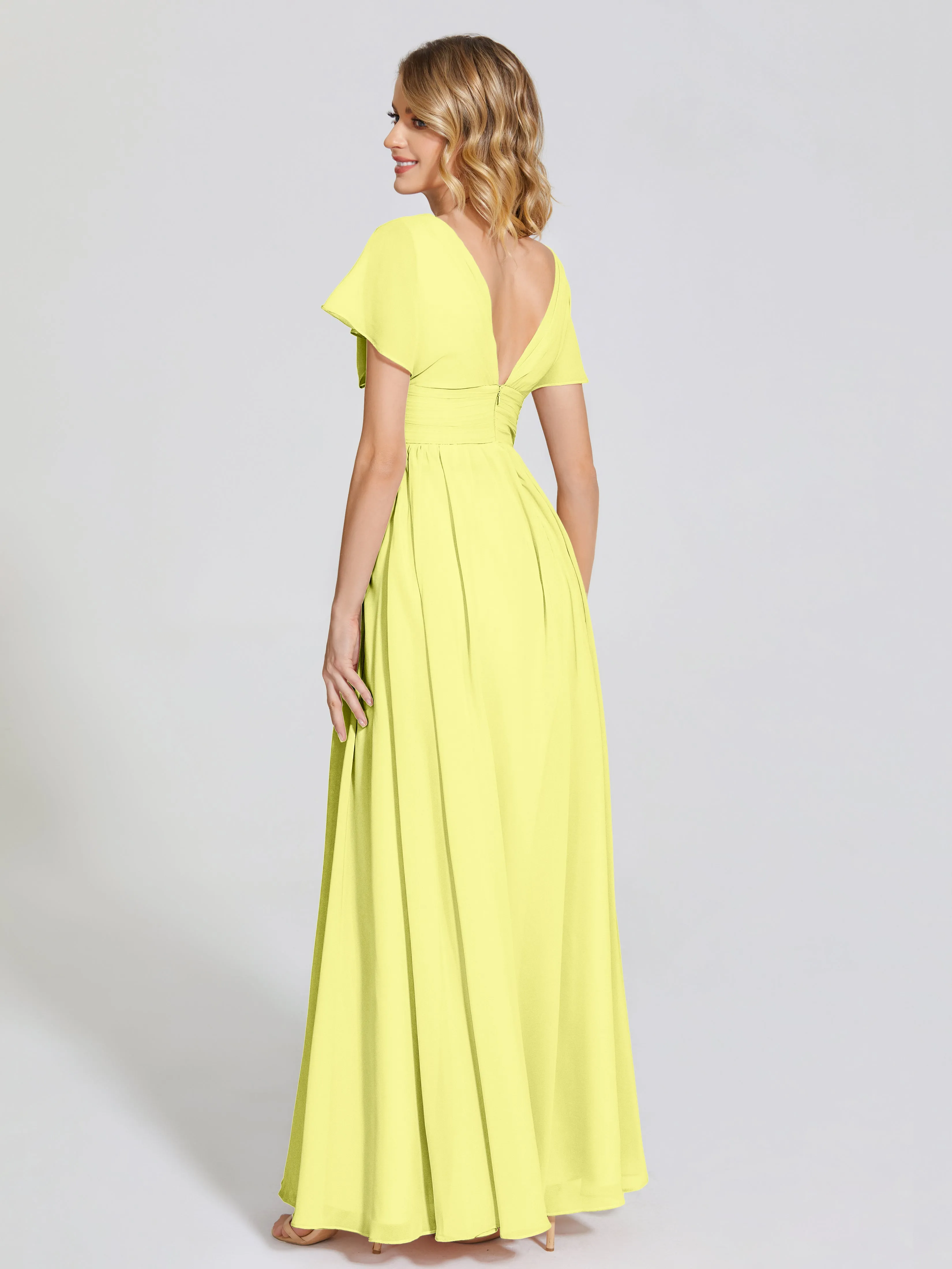 Malia Flowy Cap Sleeves Bridesmaid Dresses With Pockets