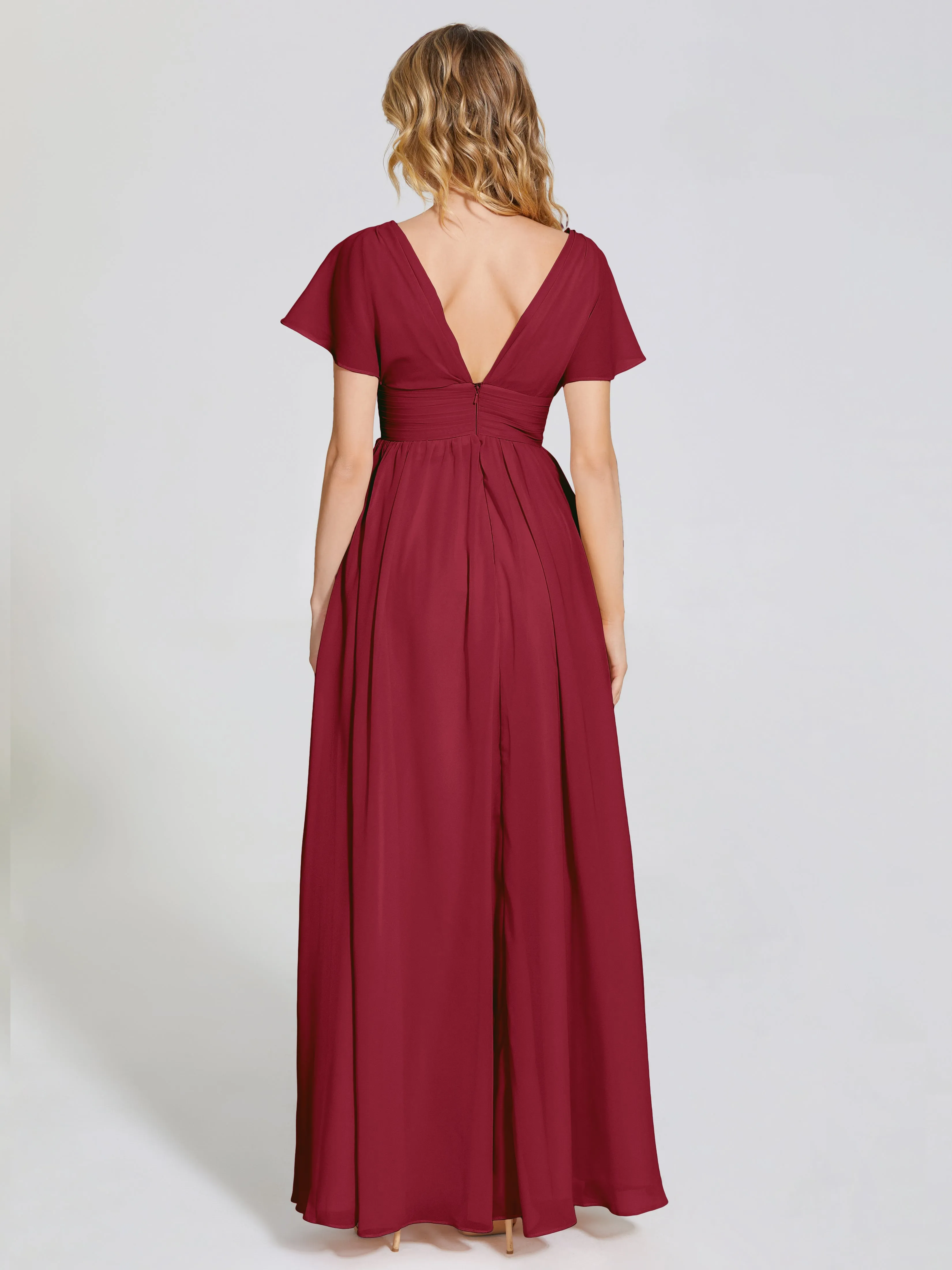 Malia Flowy Cap Sleeves Bridesmaid Dresses With Pockets