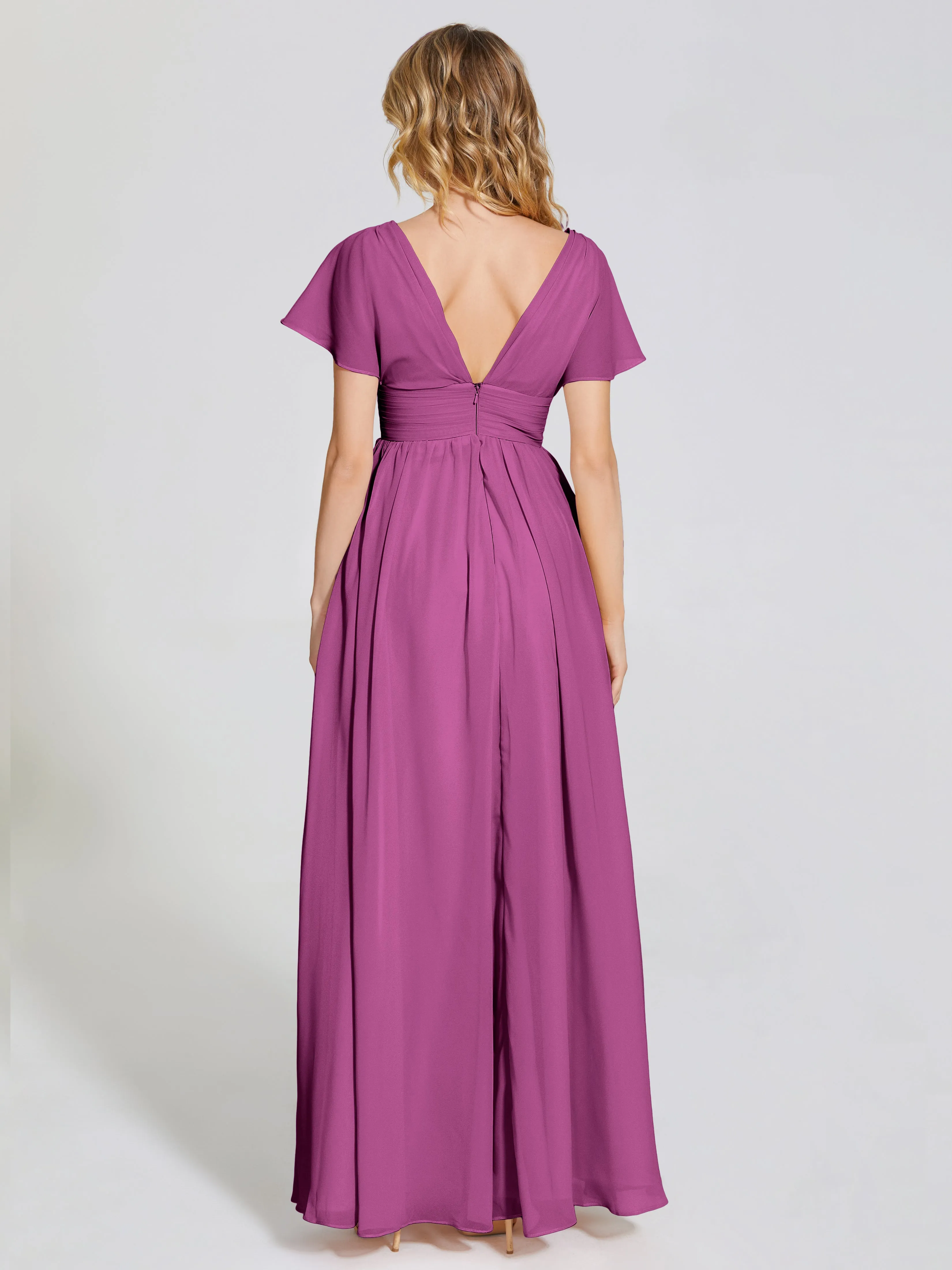 Malia Flowy Cap Sleeves Bridesmaid Dresses With Pockets