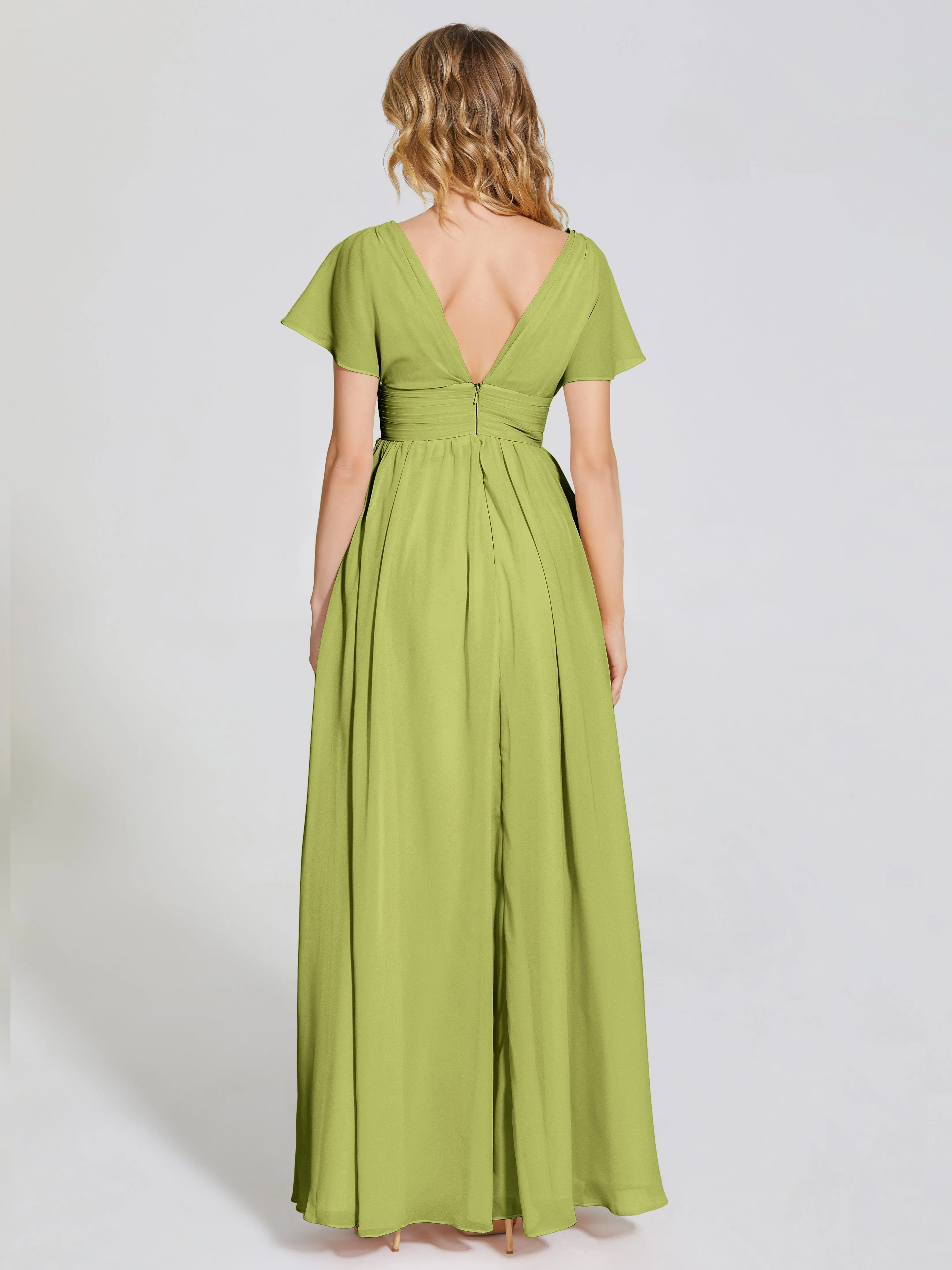 Malia Flowy Cap Sleeves Bridesmaid Dresses With Pockets