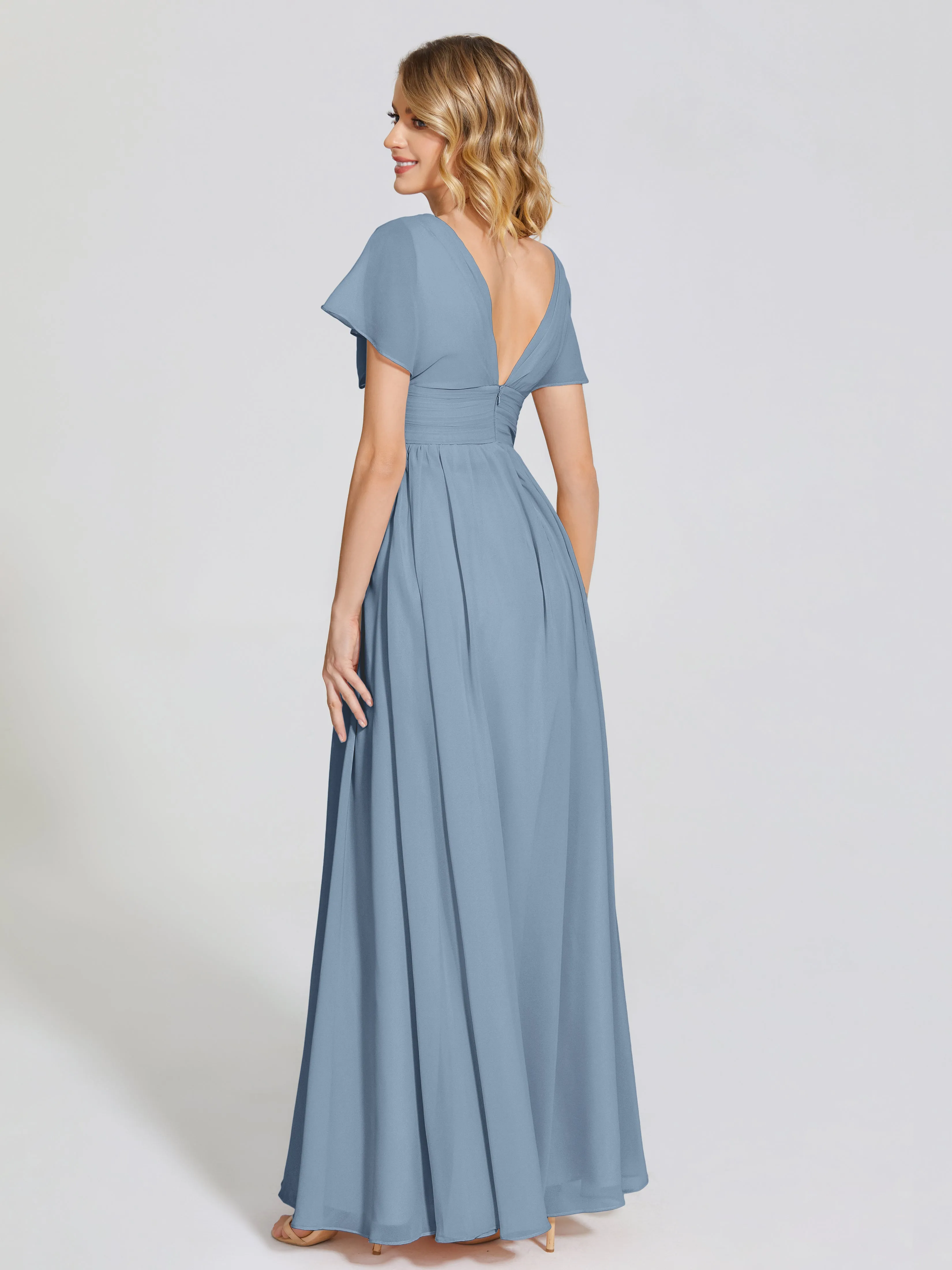 Malia Flowy Cap Sleeves Bridesmaid Dresses With Pockets