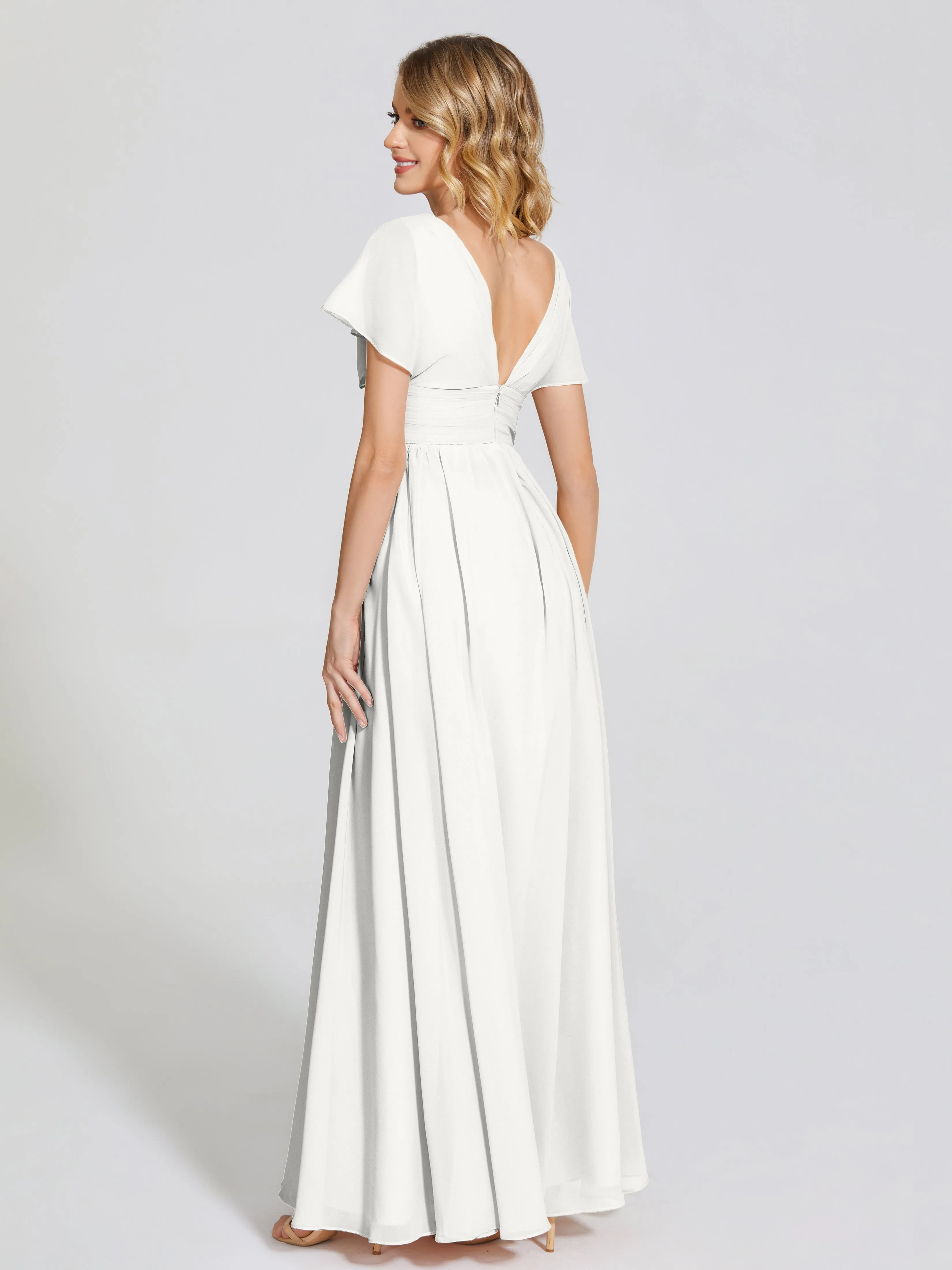 Malia Flowy Cap Sleeves Bridesmaid Dresses With Pockets