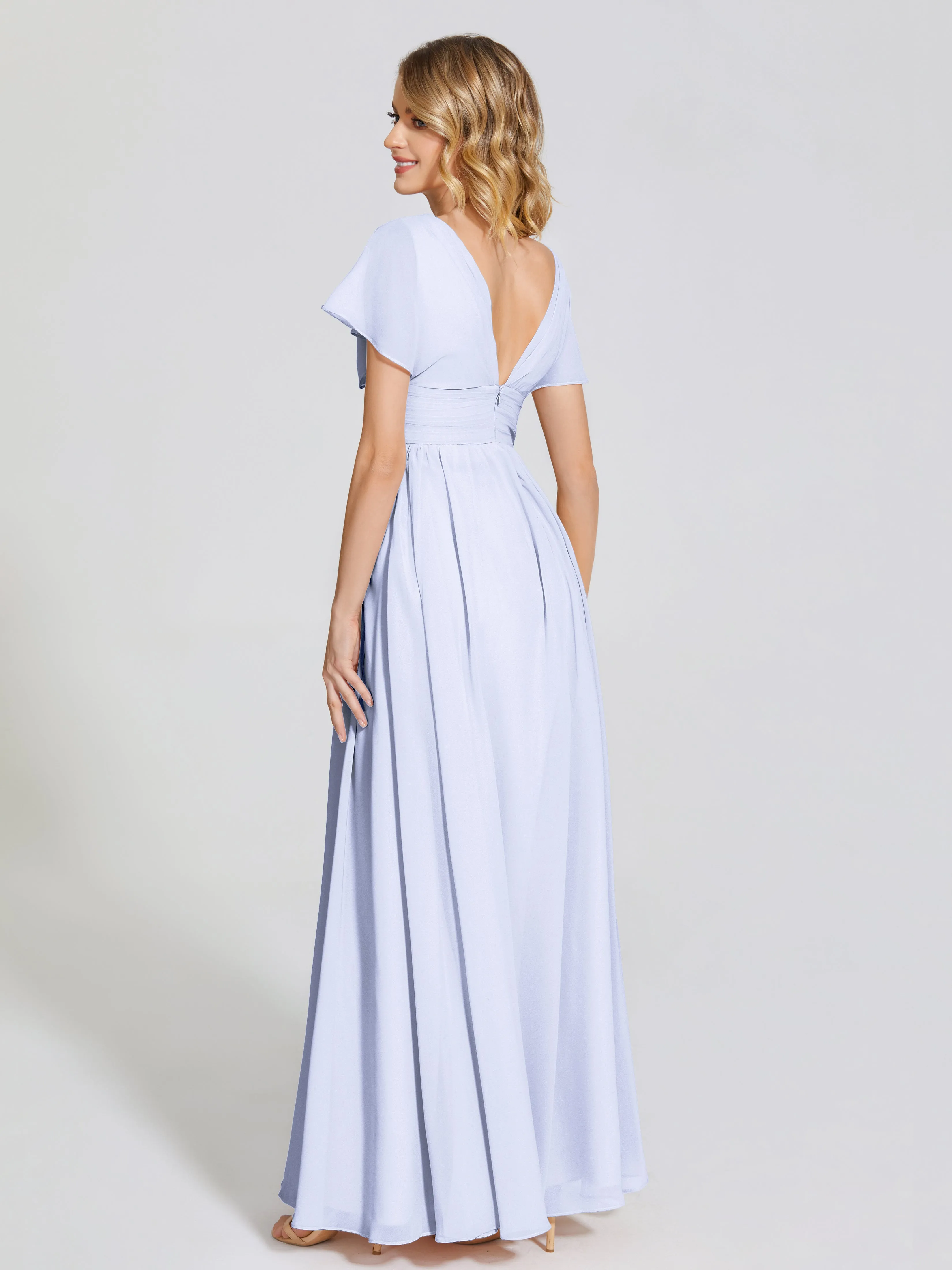 Malia Flowy Cap Sleeves Bridesmaid Dresses With Pockets