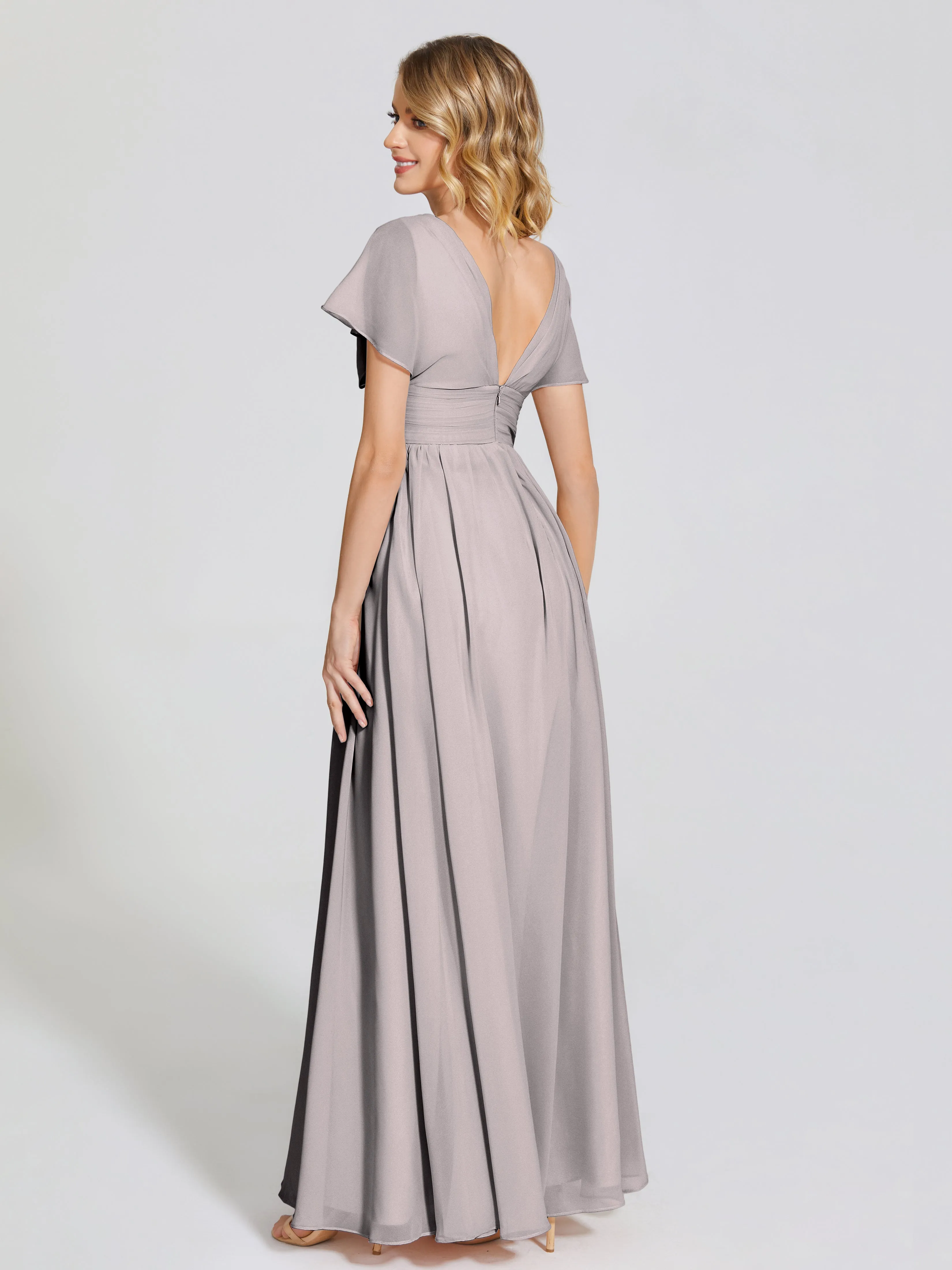 Malia Flowy Cap Sleeves Bridesmaid Dresses With Pockets