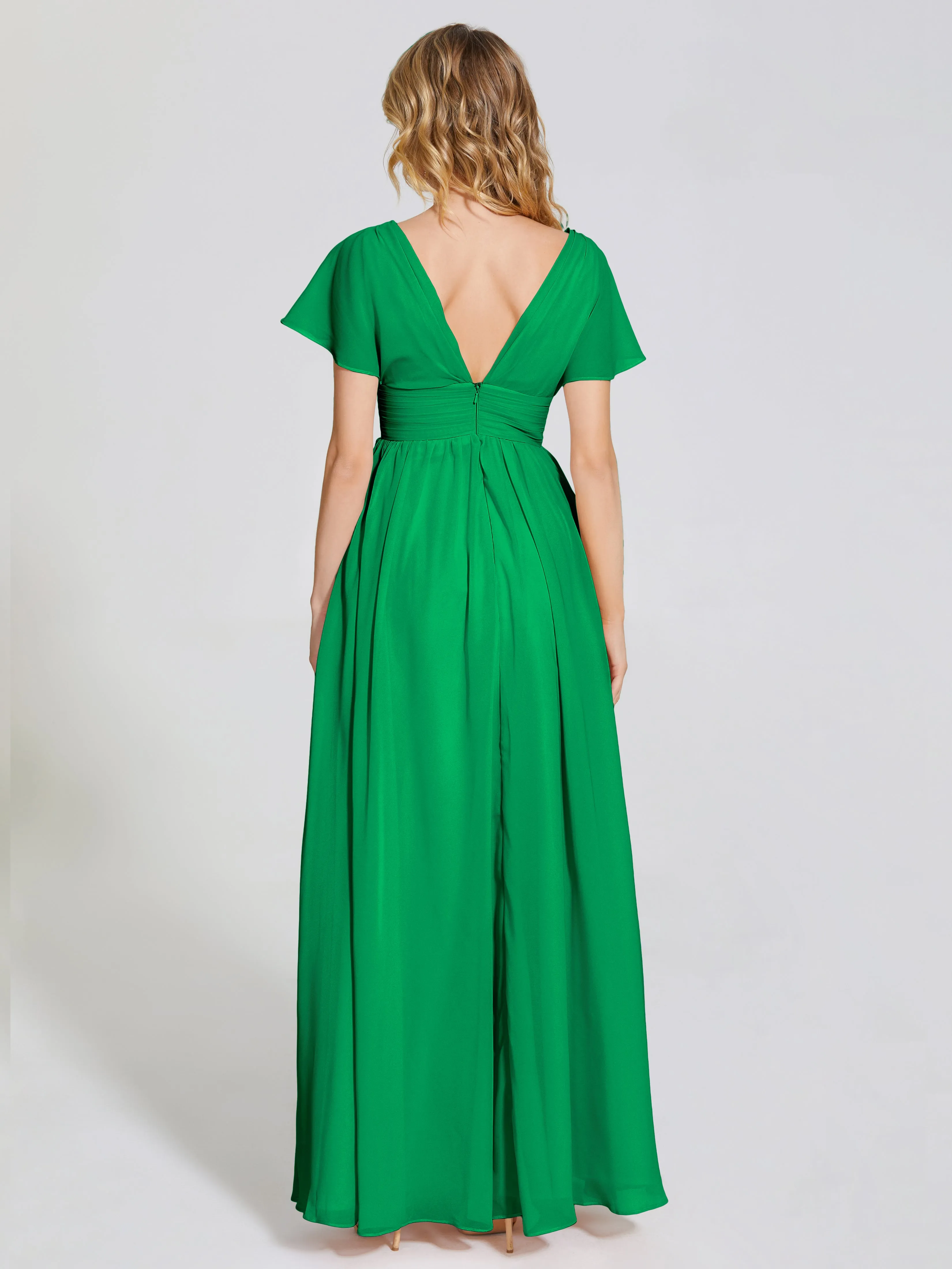 Malia Flowy Cap Sleeves Bridesmaid Dresses With Pockets