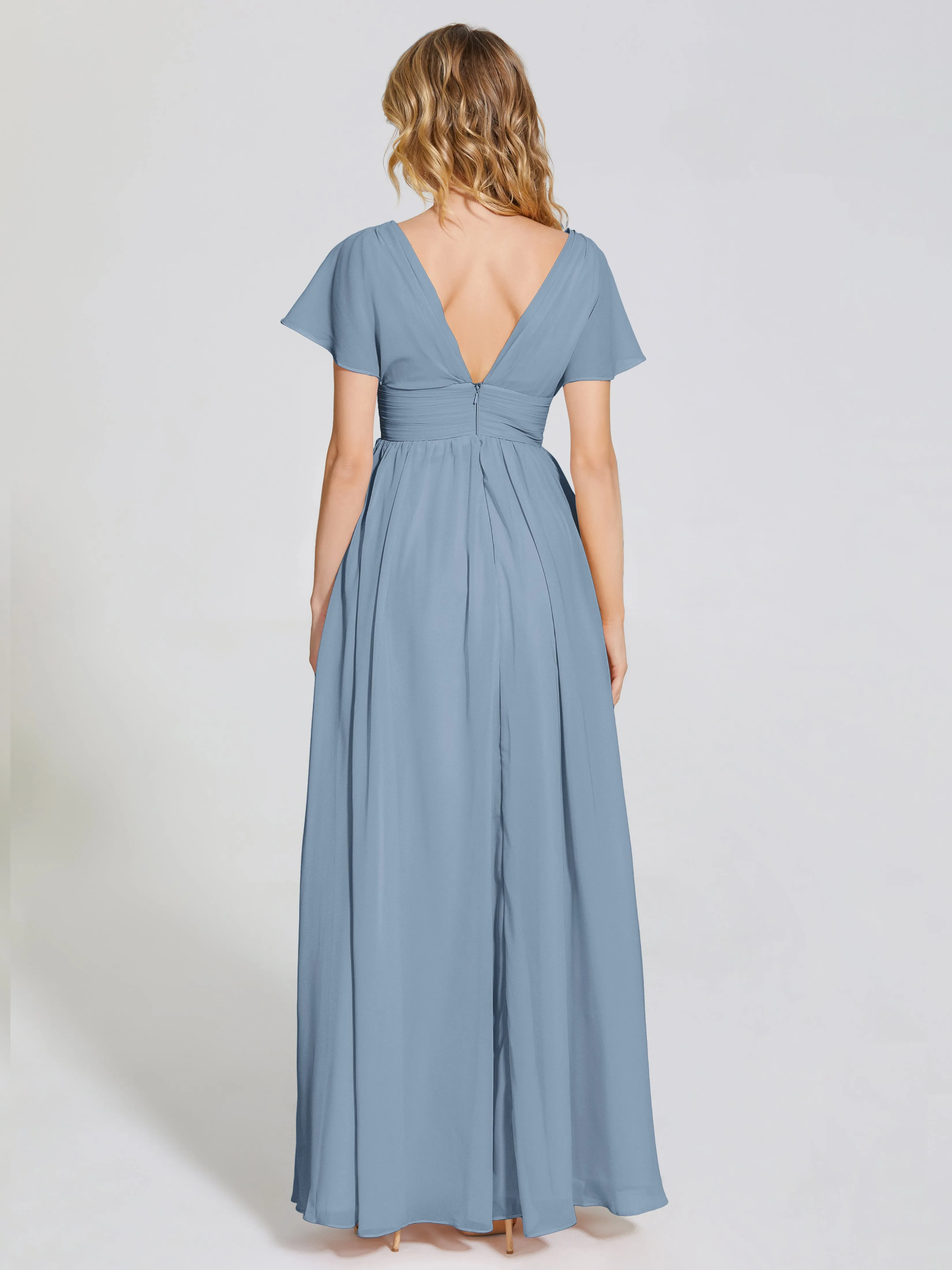 Malia Flowy Cap Sleeves Bridesmaid Dresses With Pockets