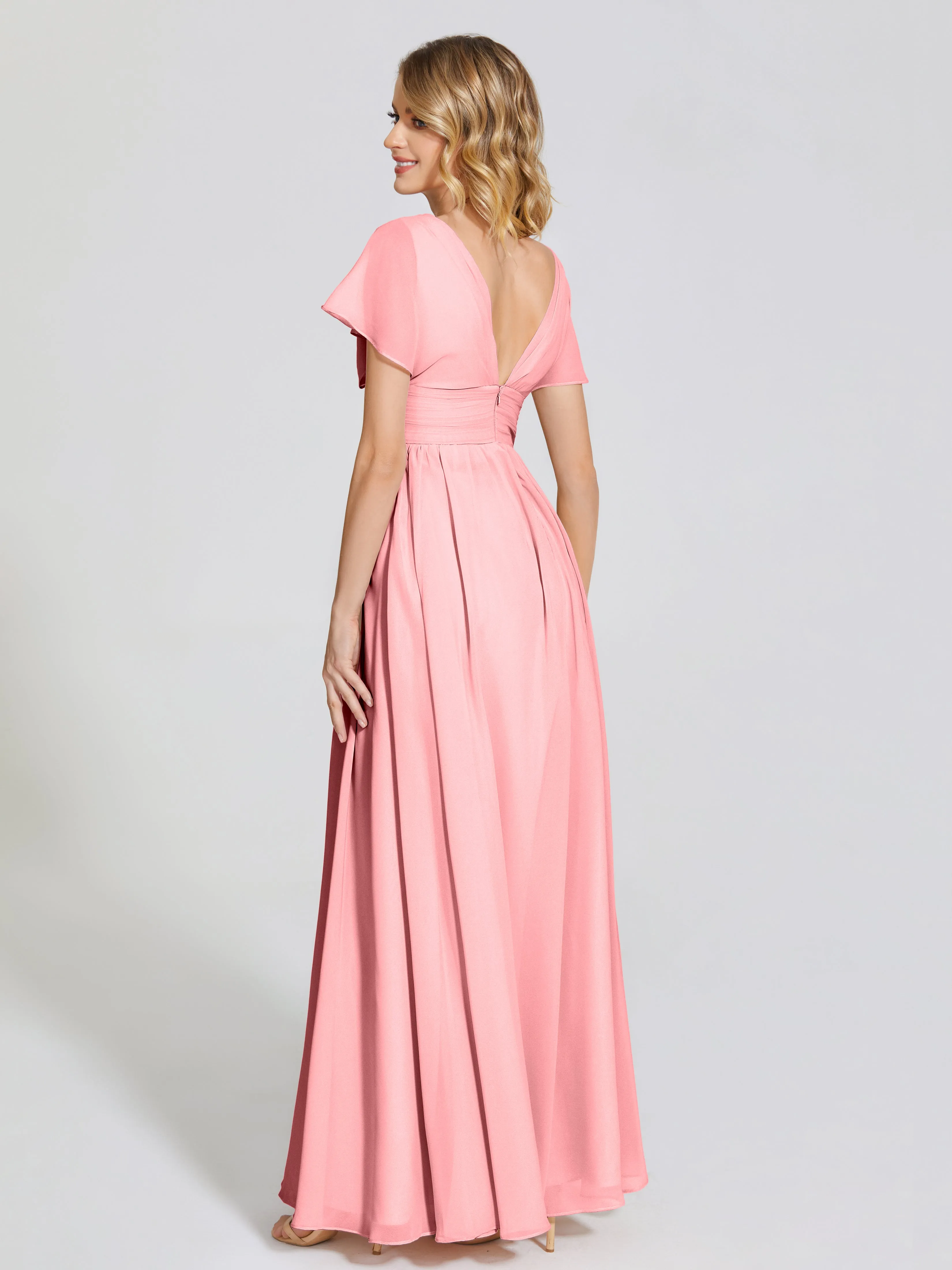 Malia Flowy Cap Sleeves Bridesmaid Dresses With Pockets