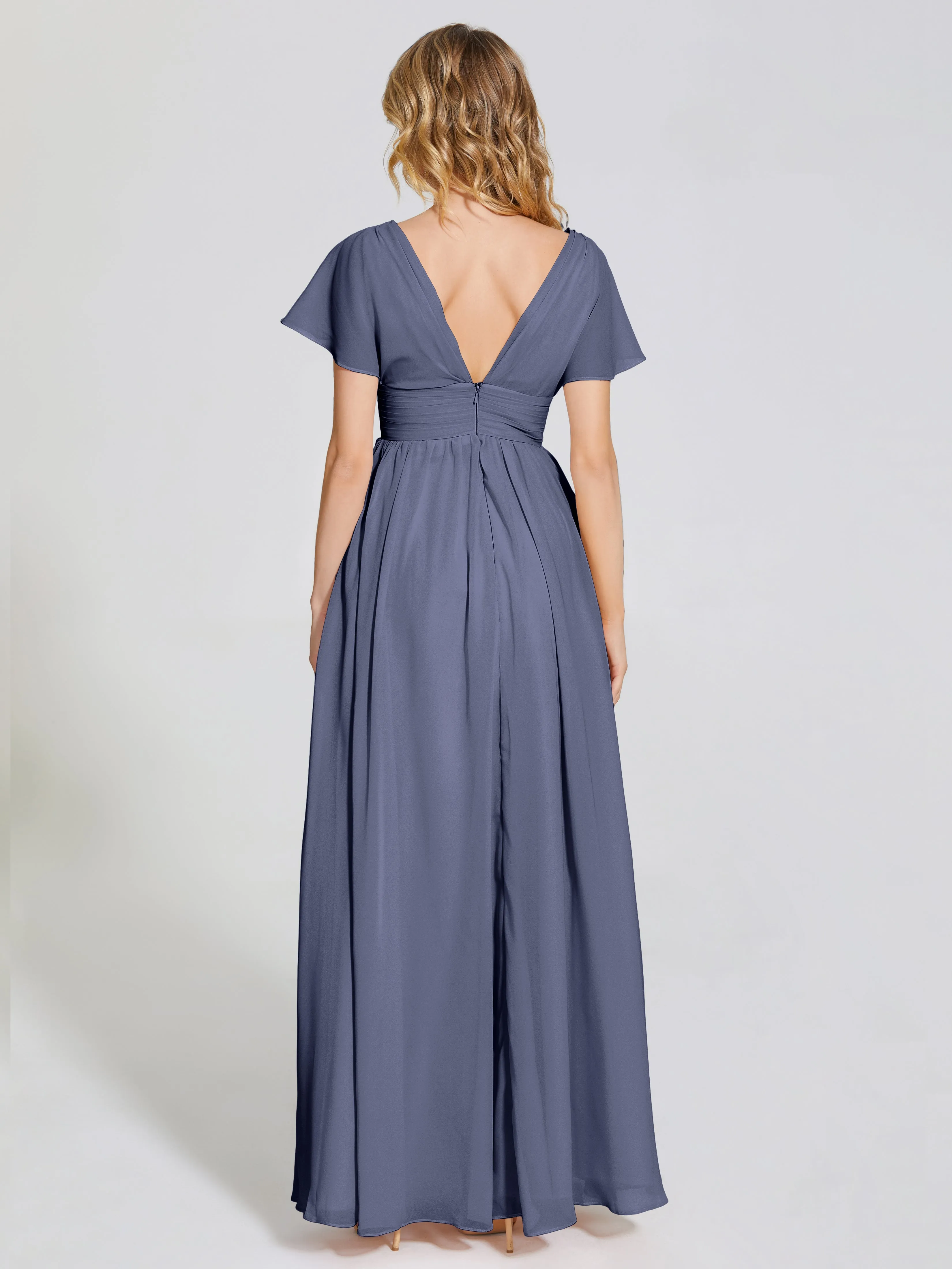 Malia Flowy Cap Sleeves Bridesmaid Dresses With Pockets