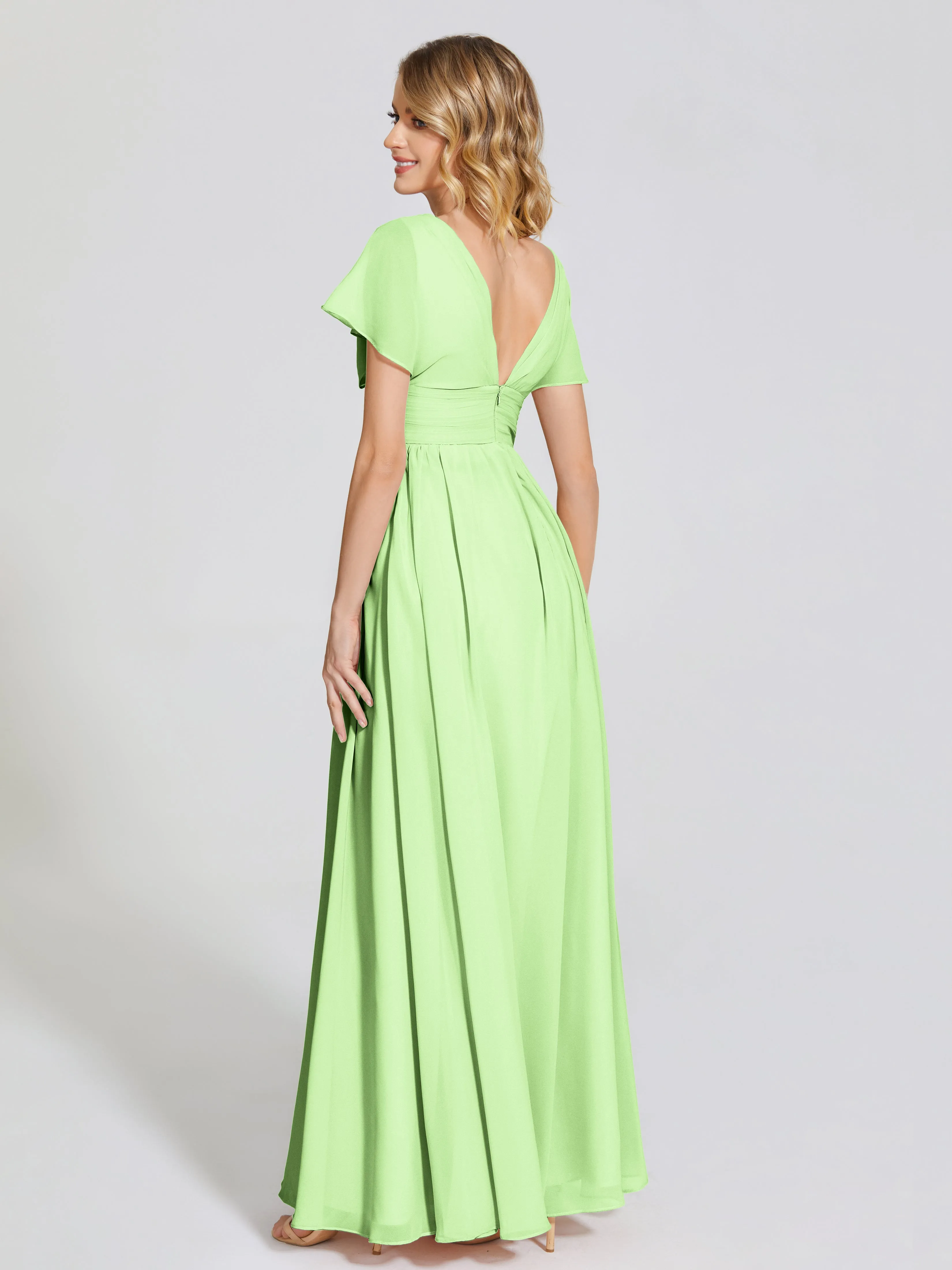 Malia Flowy Cap Sleeves Bridesmaid Dresses With Pockets