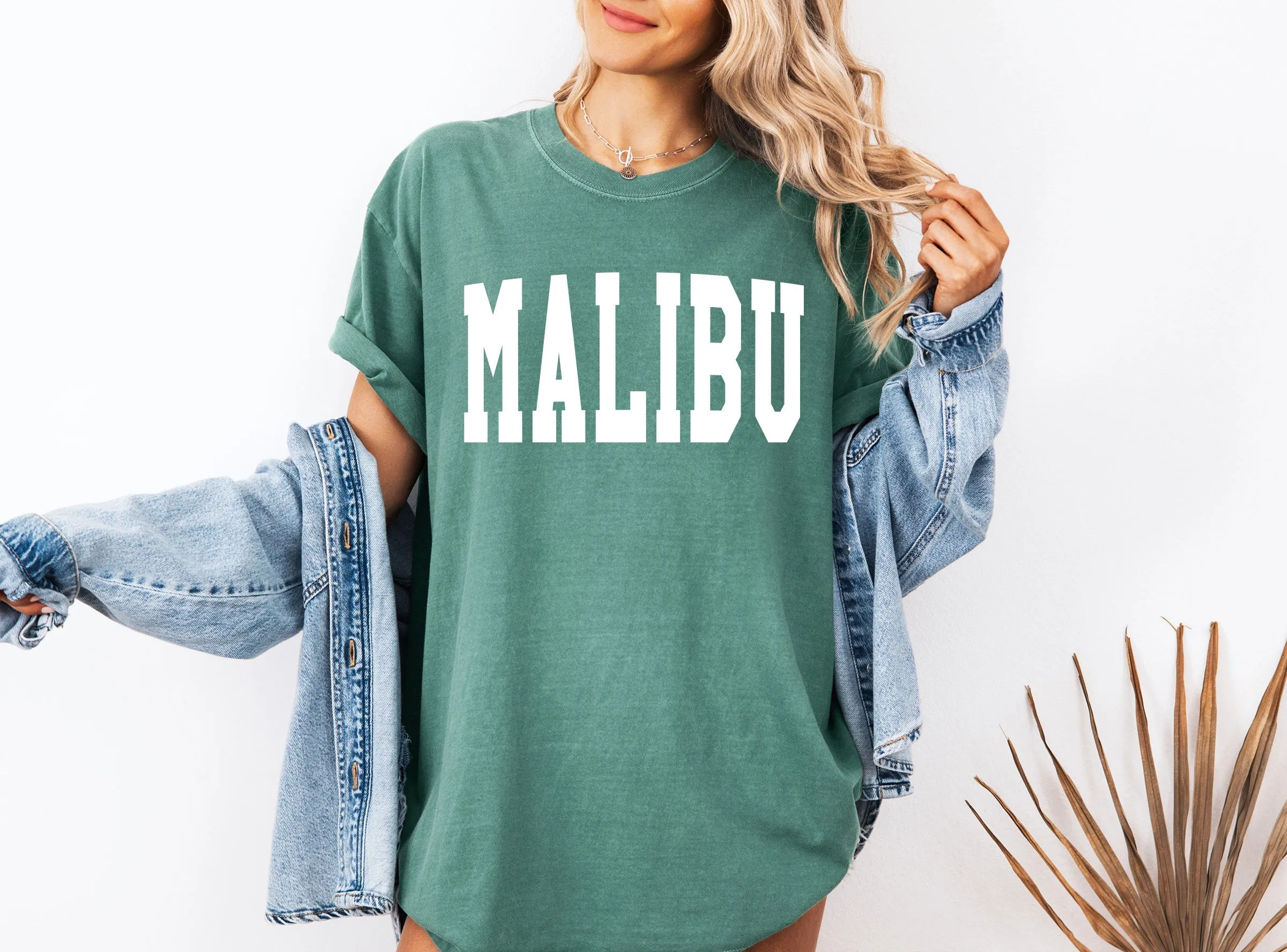 Malibu California State City Comfort Colors T Shirt (Condensed Font)