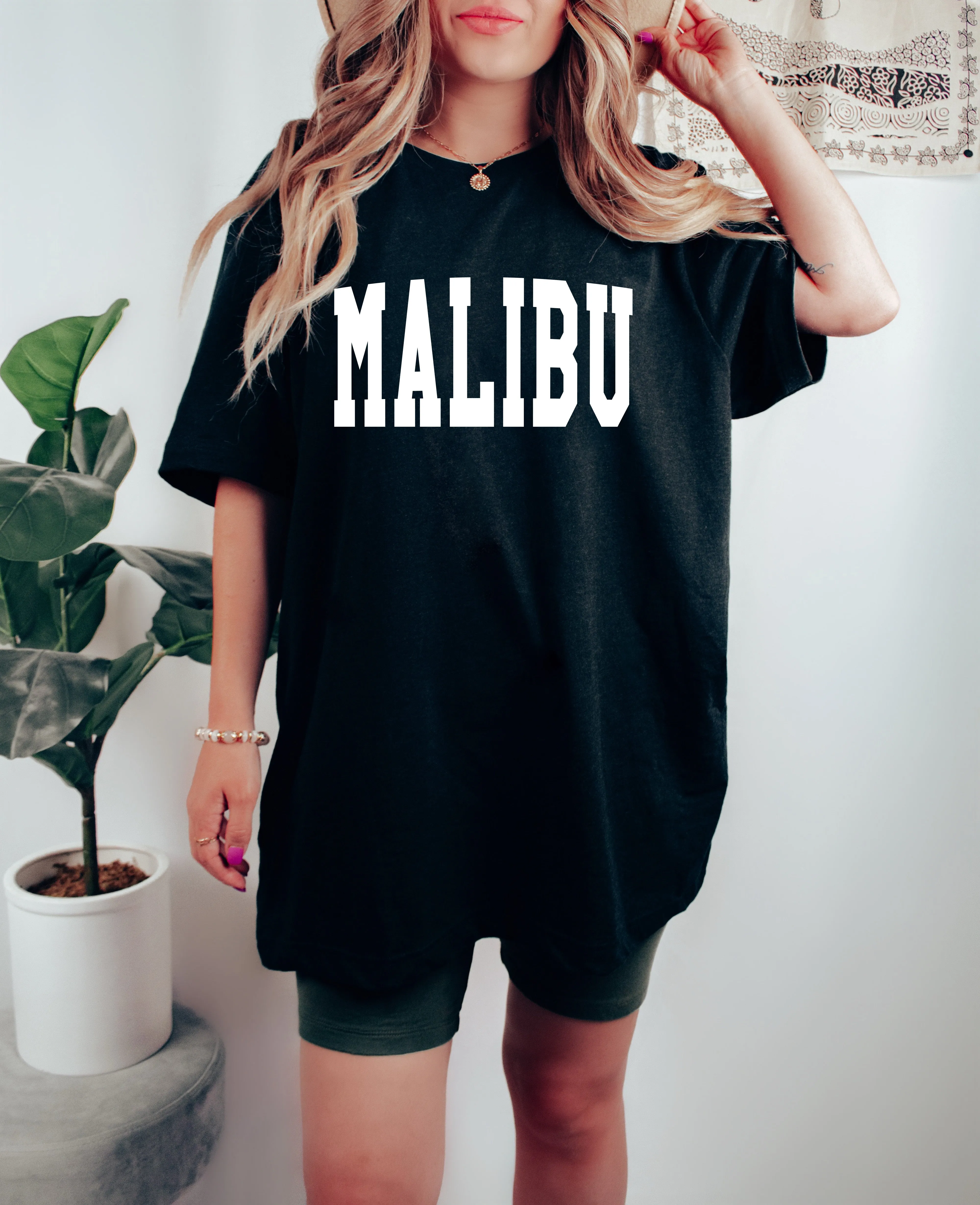 Malibu California State City Comfort Colors T Shirt (Condensed Font)