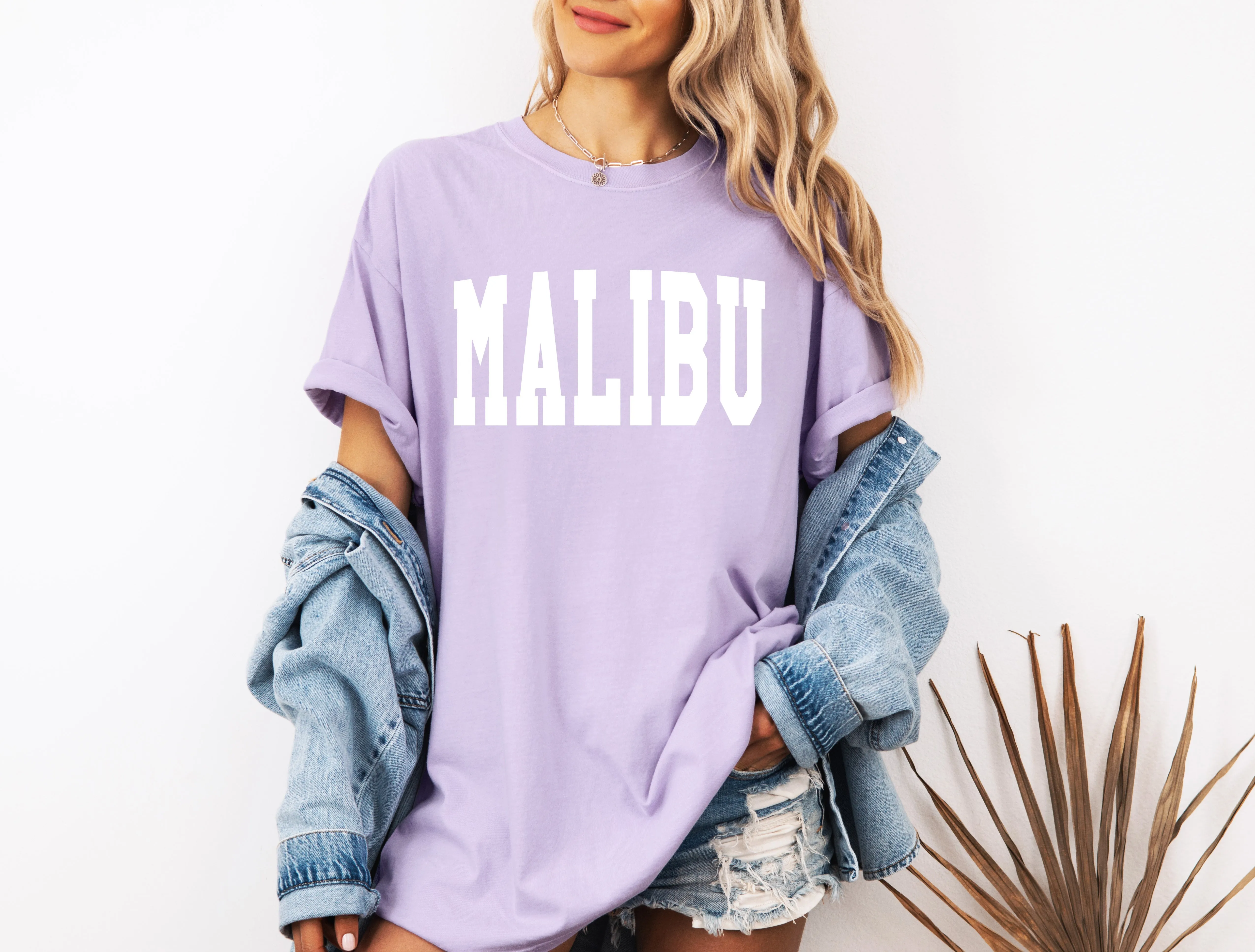 Malibu California State City Comfort Colors T Shirt (Condensed Font)