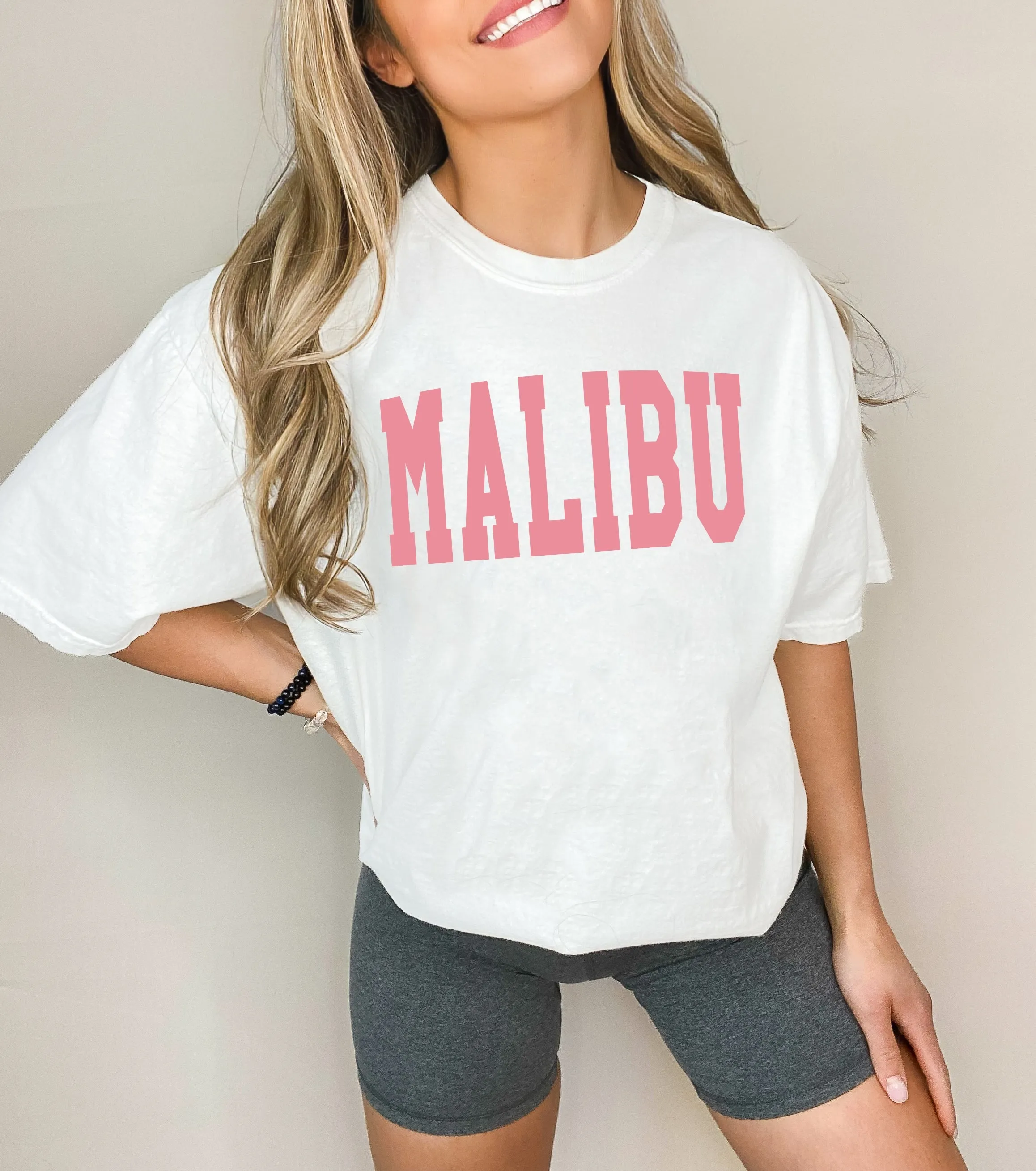 Malibu California State City Comfort Colors T Shirt (Condensed Font)