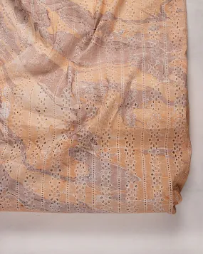 Marble Print Schiffli Embroidered Cotton Fabric