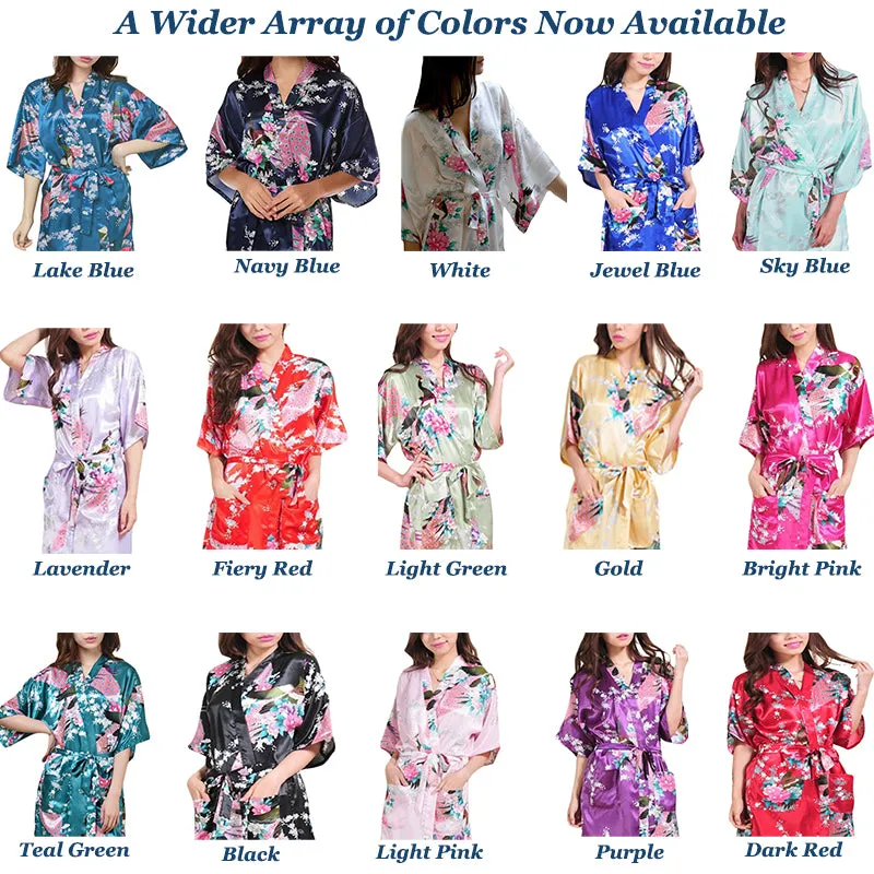 Medium Length Womens Robes - 2 to 18 - Floral Bride & Bridesmaid Robes