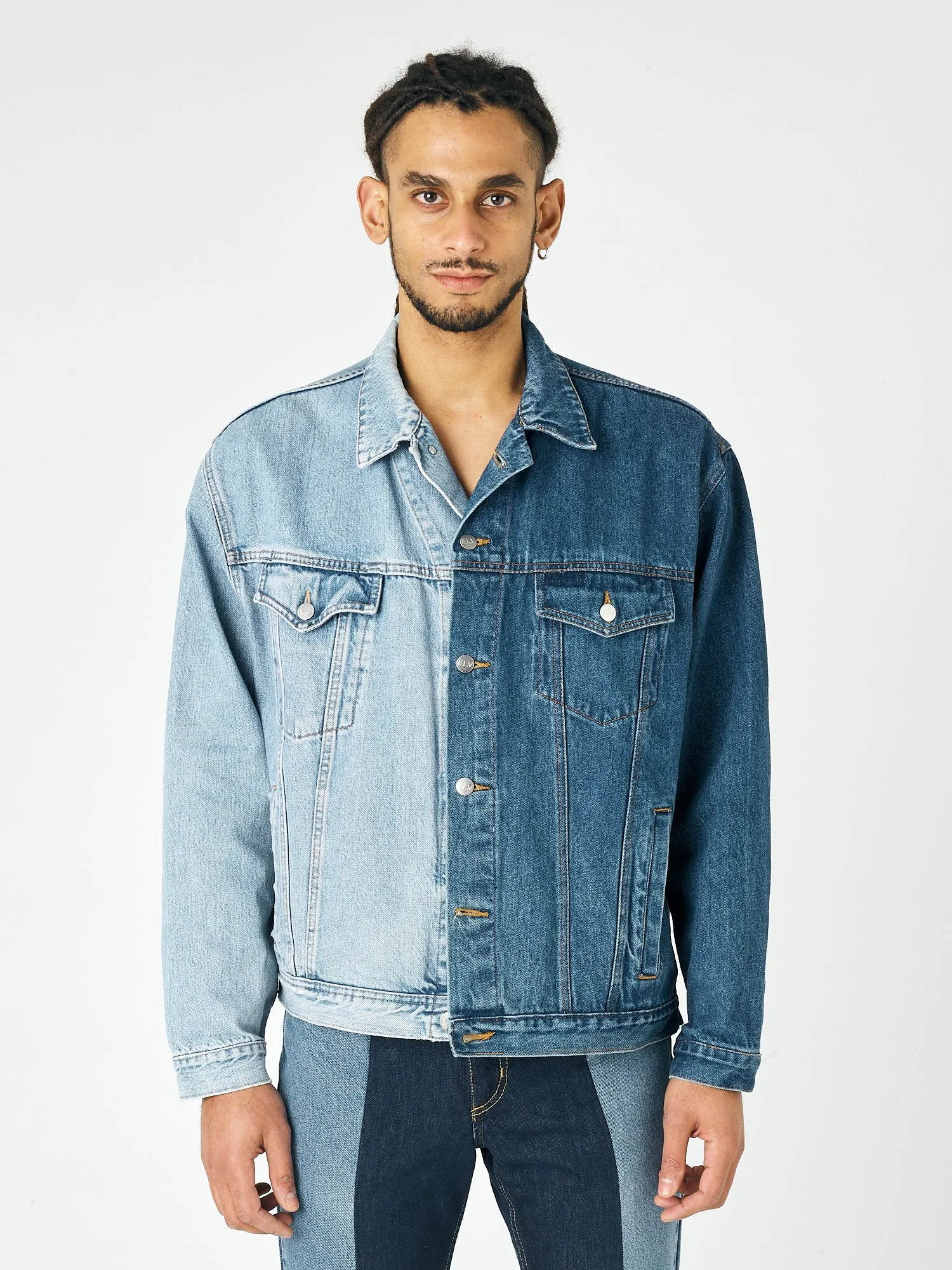 Men's Classic Denim Jacket Dark/Light Blue