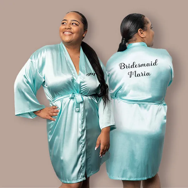 Mint Blue Personalized Bridesmaid Robes, Custom Womens & Girls Robes for All Occasions, Bachelorette Party Robes, Quinceanera Robes, Birthday Robes