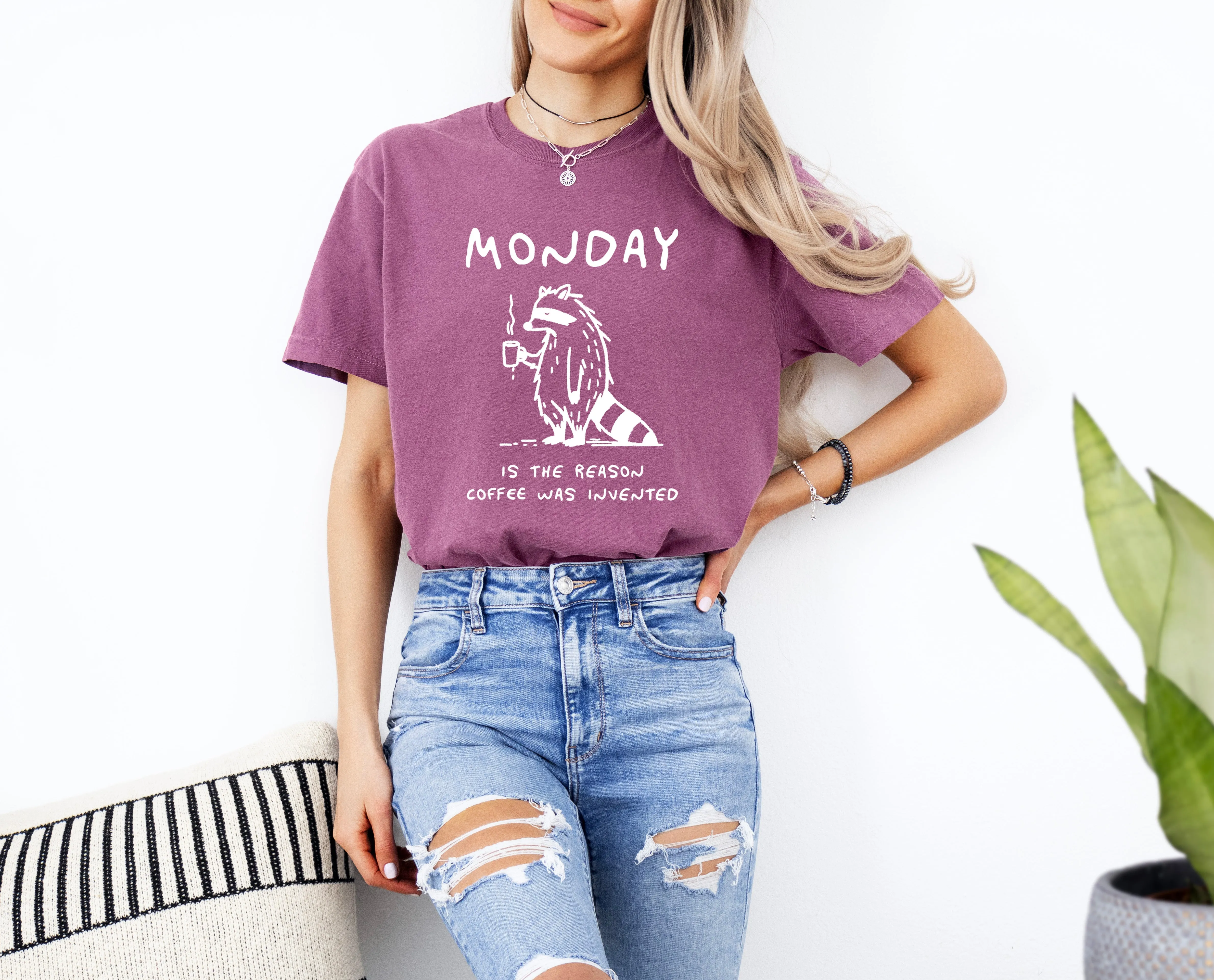 Monday is the reason coffee was invented Comfort Colors Christian T Shirt