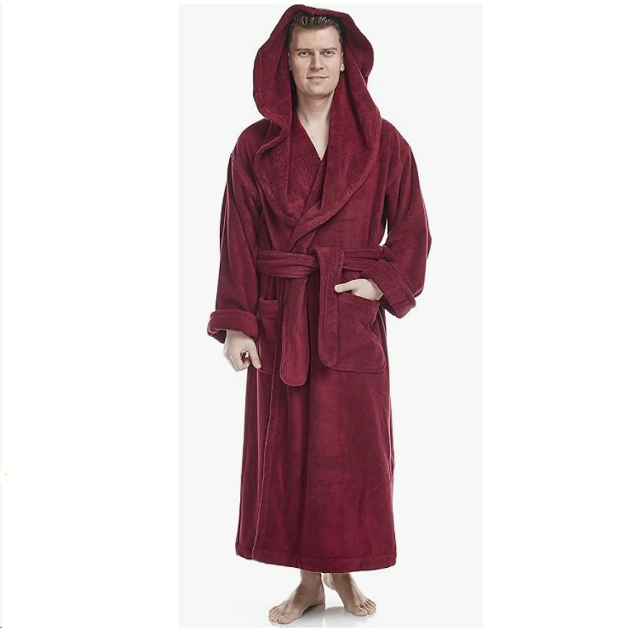 Monk Luxury Style Full Length Hooded Heavy Turkish Cotton Bathrobe