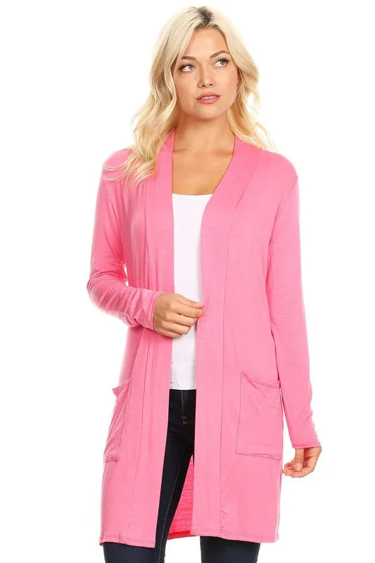 Open Duster Cardigan With Pockets