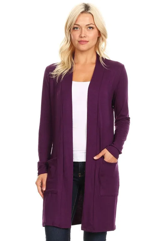 Open Duster Cardigan With Pockets