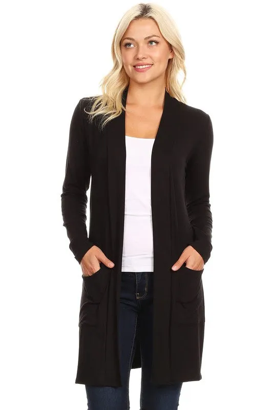 Open Duster Cardigan With Pockets