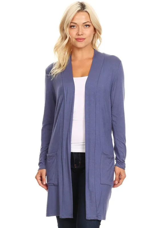 Open Duster Cardigan With Pockets