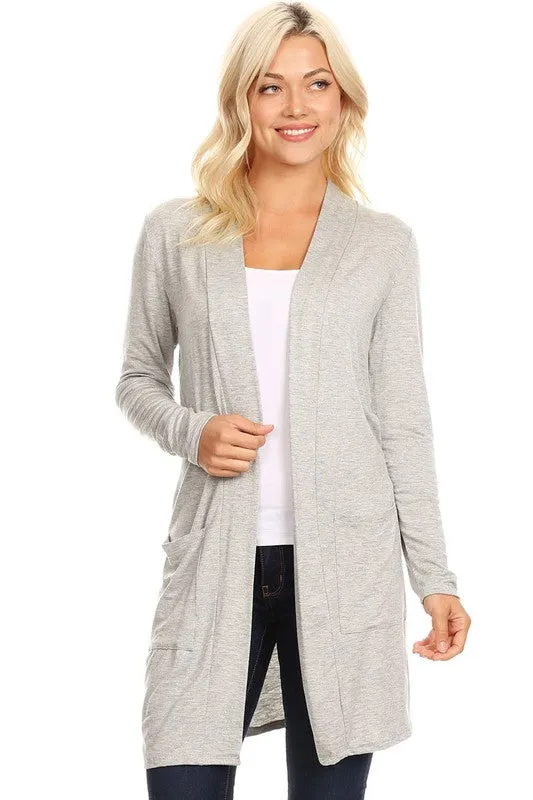 Open Duster Cardigan With Pockets