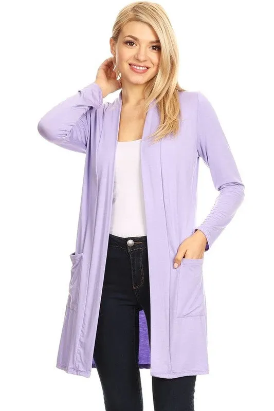 Open Duster Cardigan With Pockets