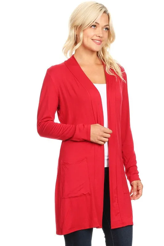 Open Duster Cardigan With Pockets