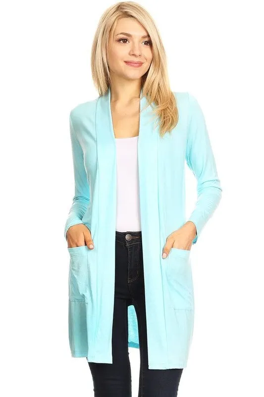 Open Duster Cardigan With Pockets