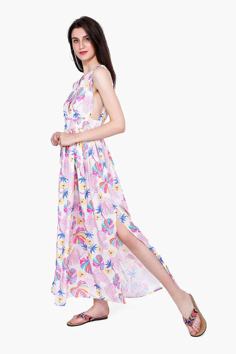 Palm Florals Maxi Dress