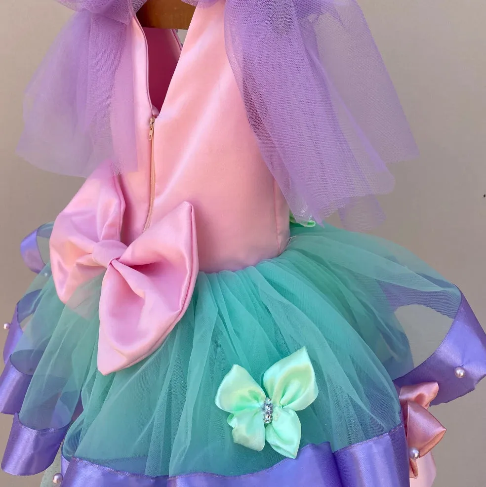 Pastel Butterfly First Birthday Dress