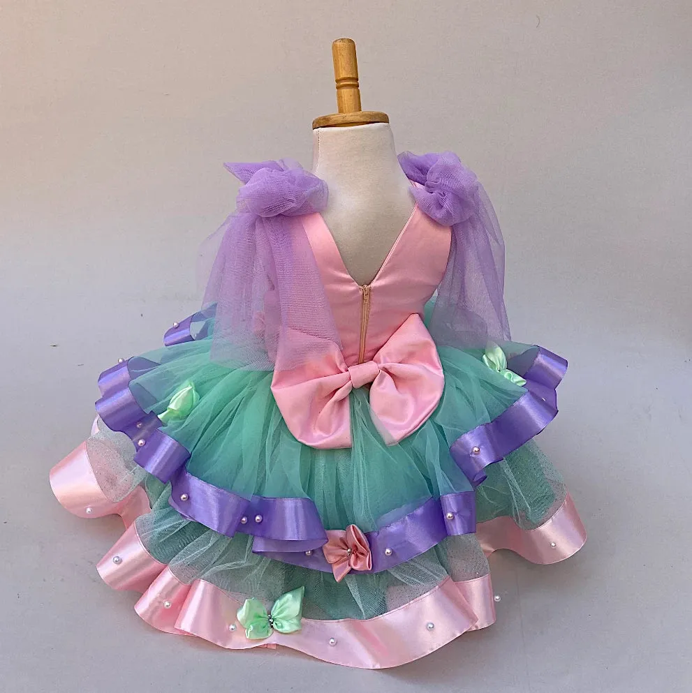 Pastel Butterfly First Birthday Dress