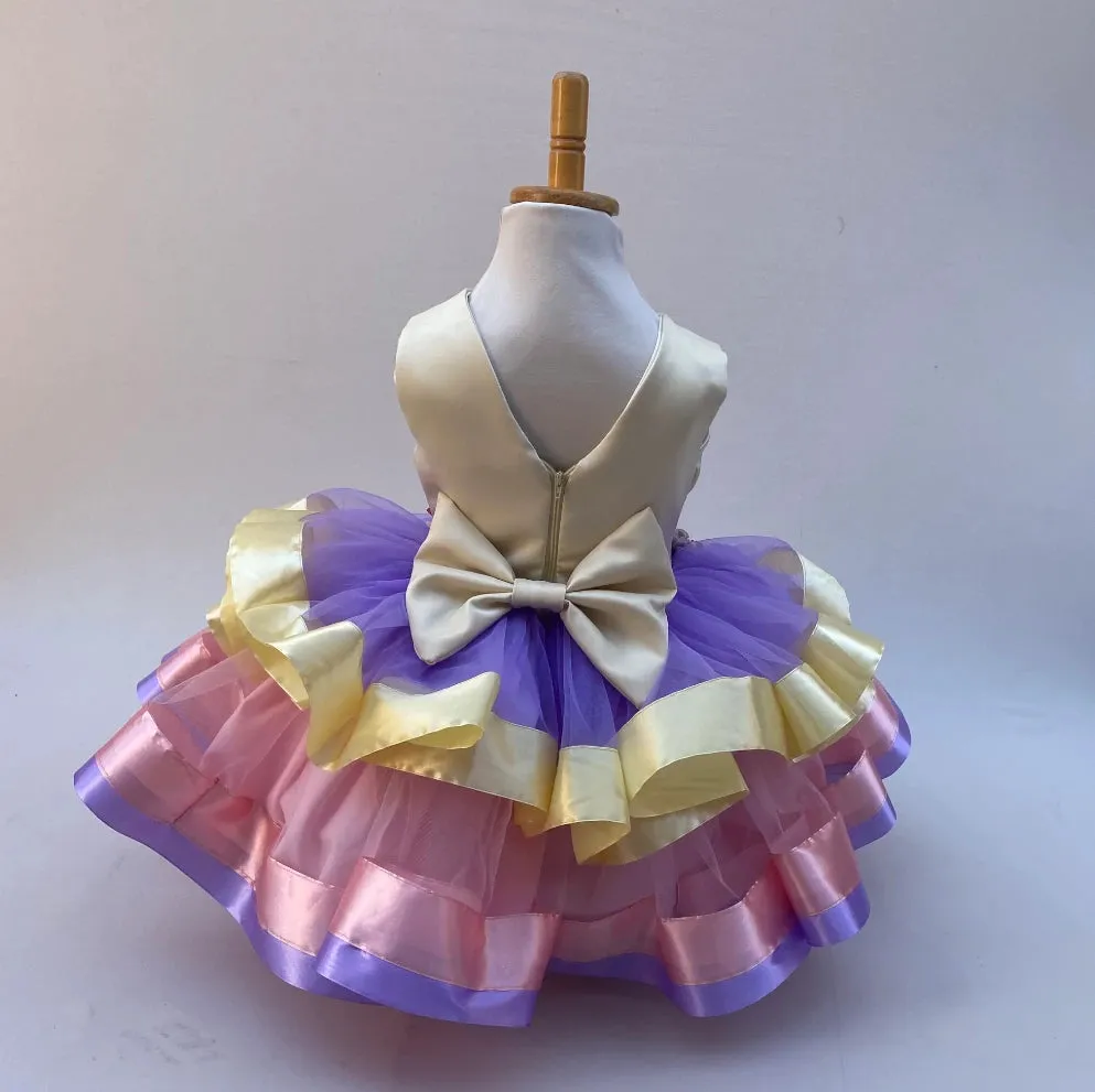 Pastel Rainbow Birthday Tutu Dress