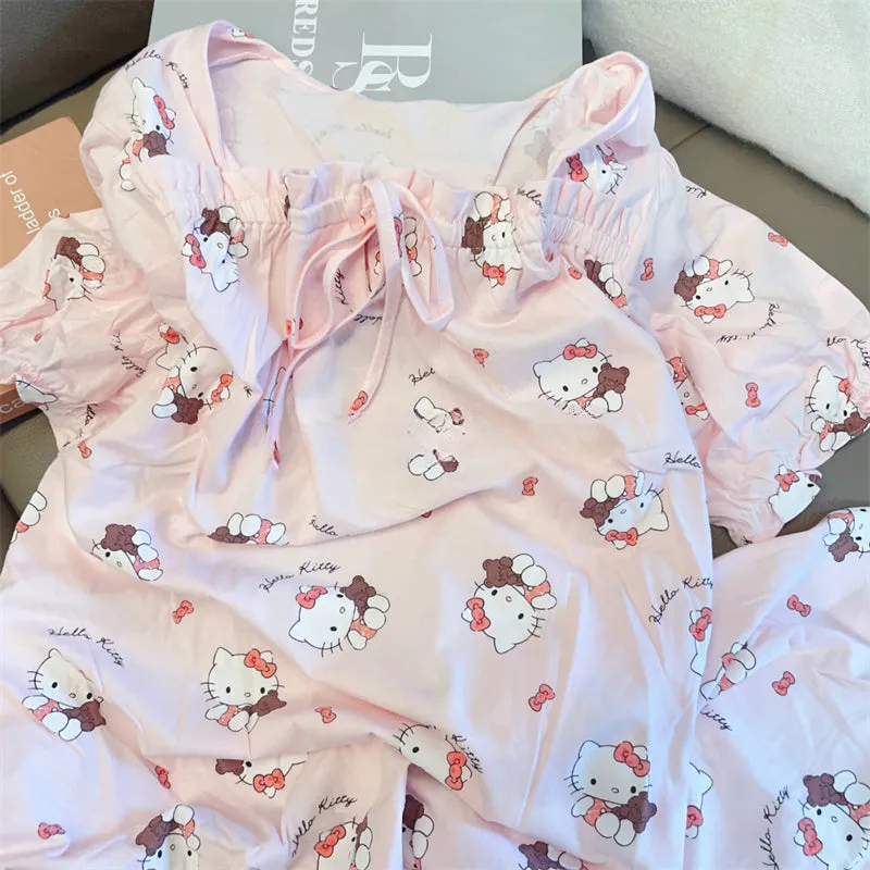 Pink Kitty Pajamas Dress KI473