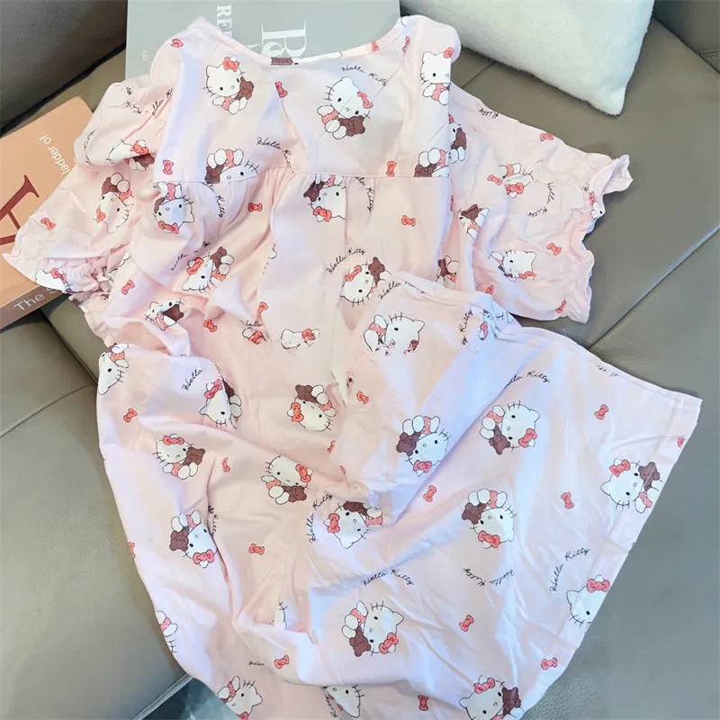 Pink Kitty Pajamas Dress KI473