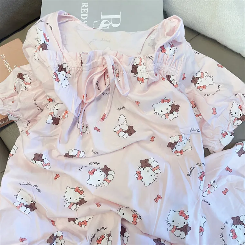 Pink Kitty Pajamas Dress KI473