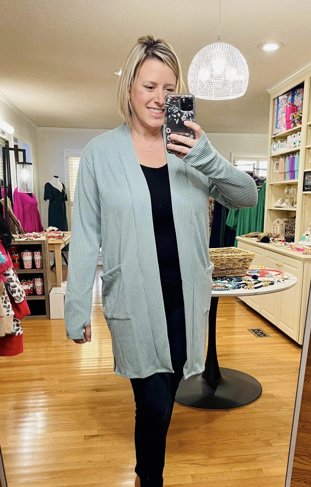 Reese Ribbed Cardigan - Sage