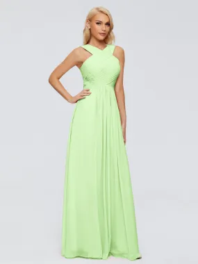 Sage Green Bridesmaid Dresses Aliyah Charming A-Line Straps Chiffon Bridesmaid Dresses