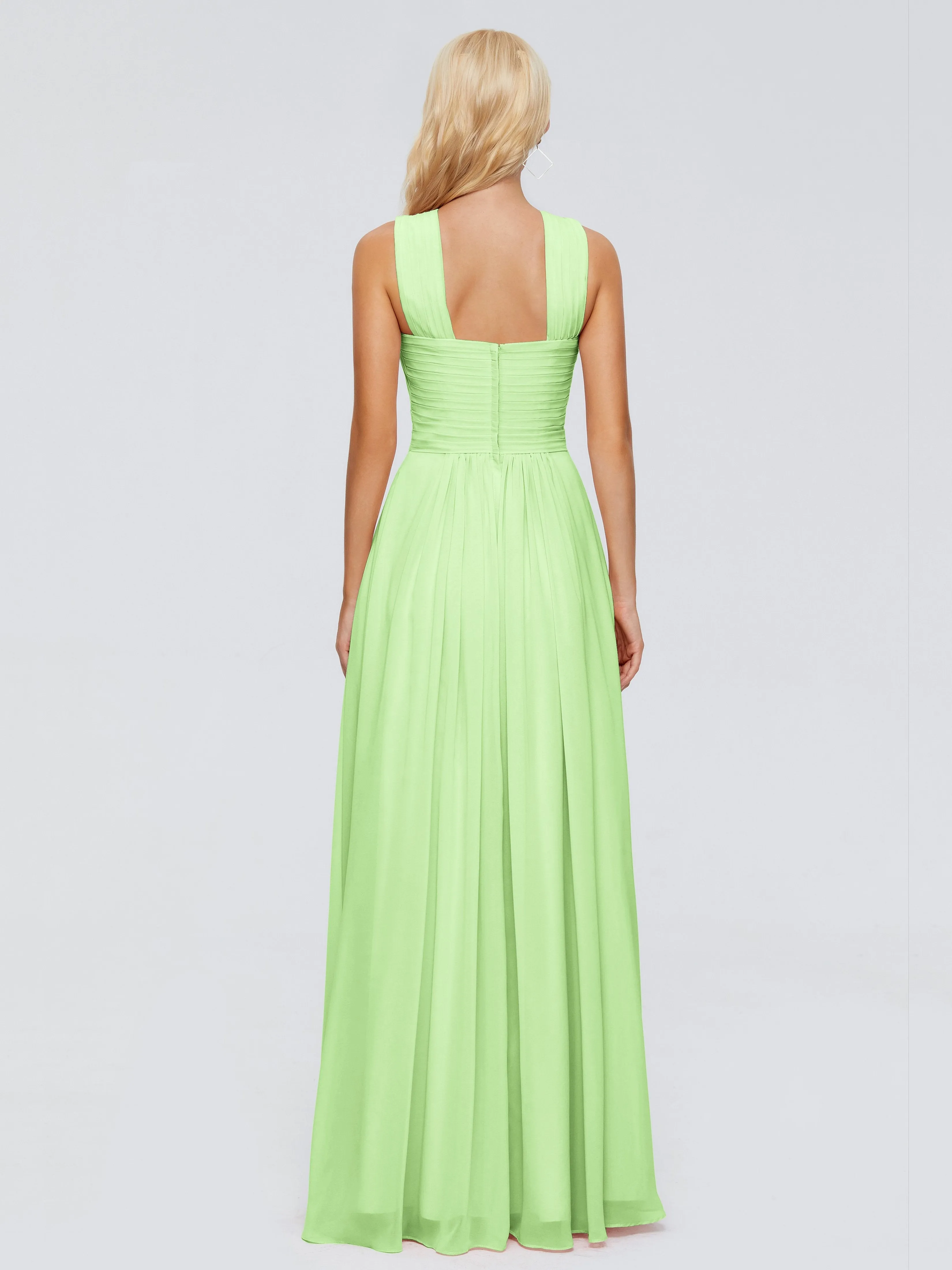 Sage Green Bridesmaid Dresses Aliyah Charming A-Line Straps Chiffon Bridesmaid Dresses