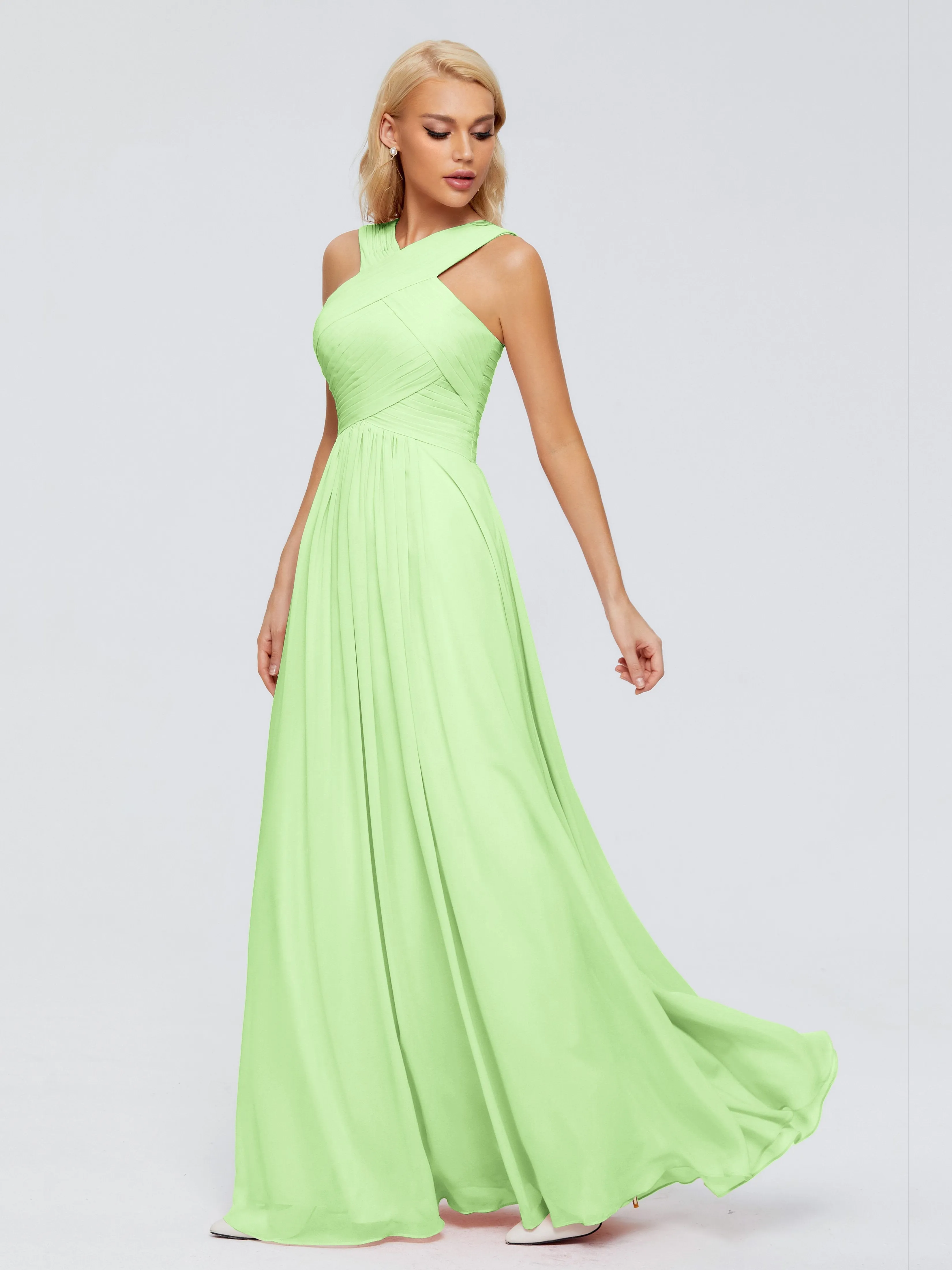 Sage Green Bridesmaid Dresses Aliyah Charming A-Line Straps Chiffon Bridesmaid Dresses