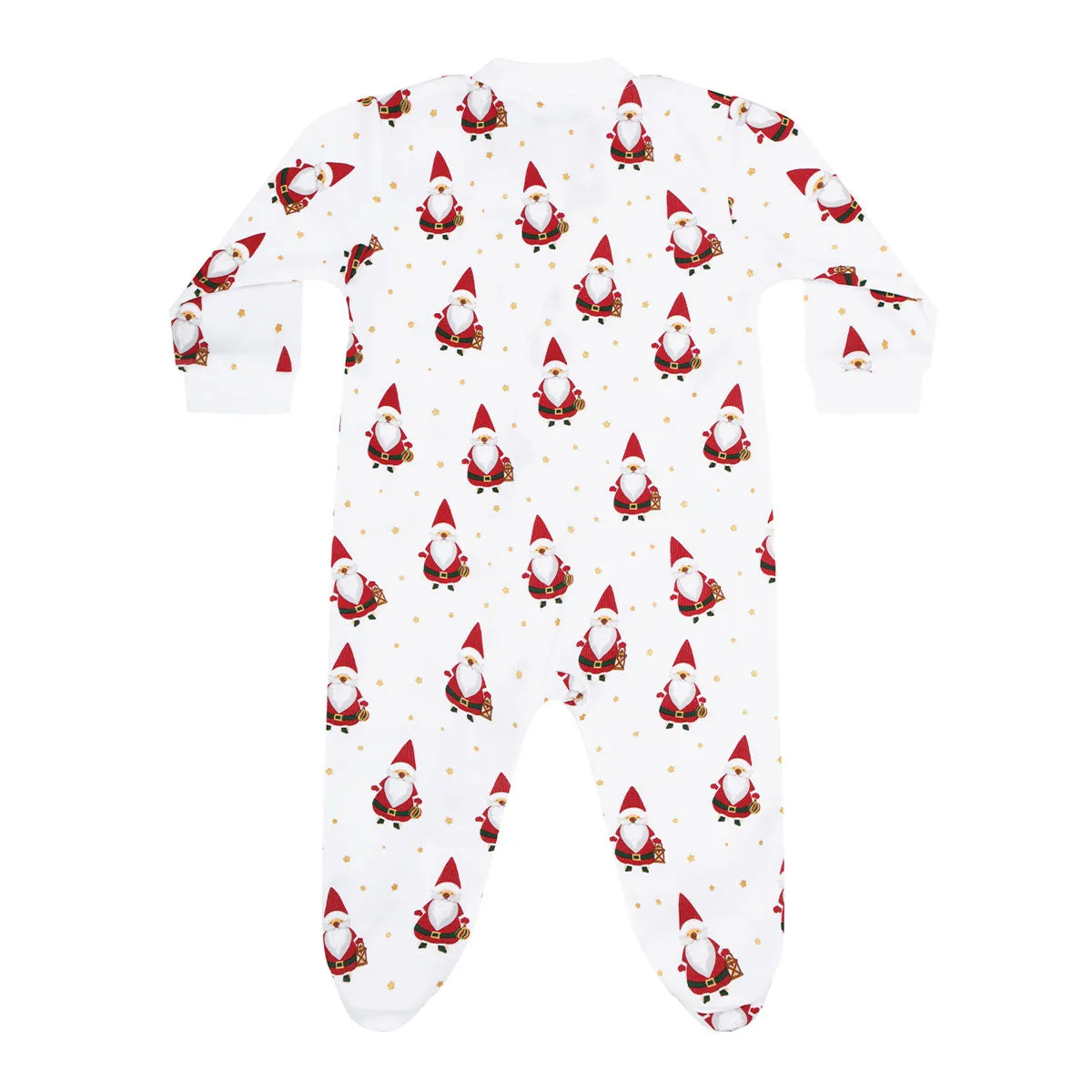 Santa Print Zipper Footie