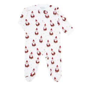 Santa Print Zipper Footie